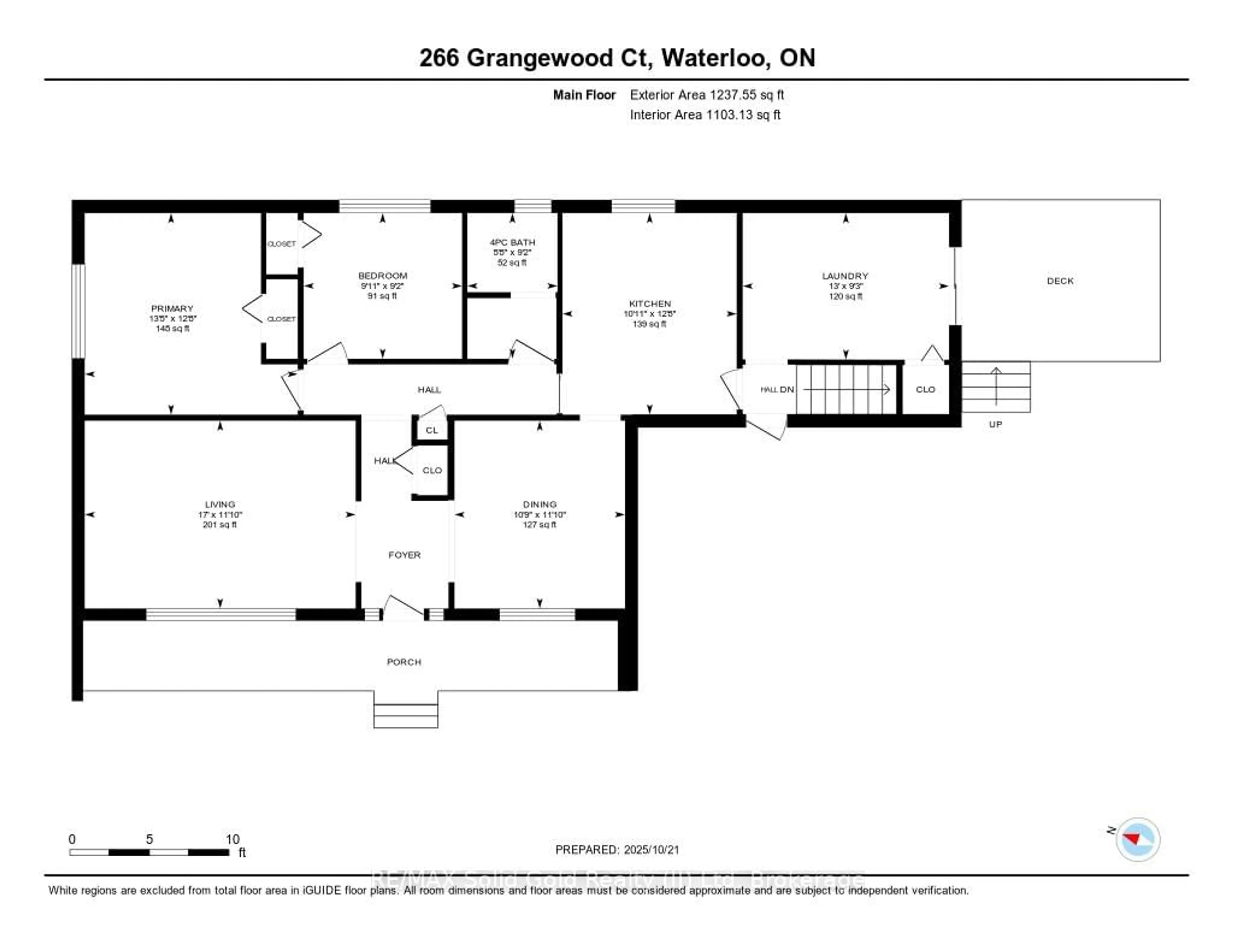 Floor plan for 266 Grangewood Crt, Waterloo Ontario N2K 2E7