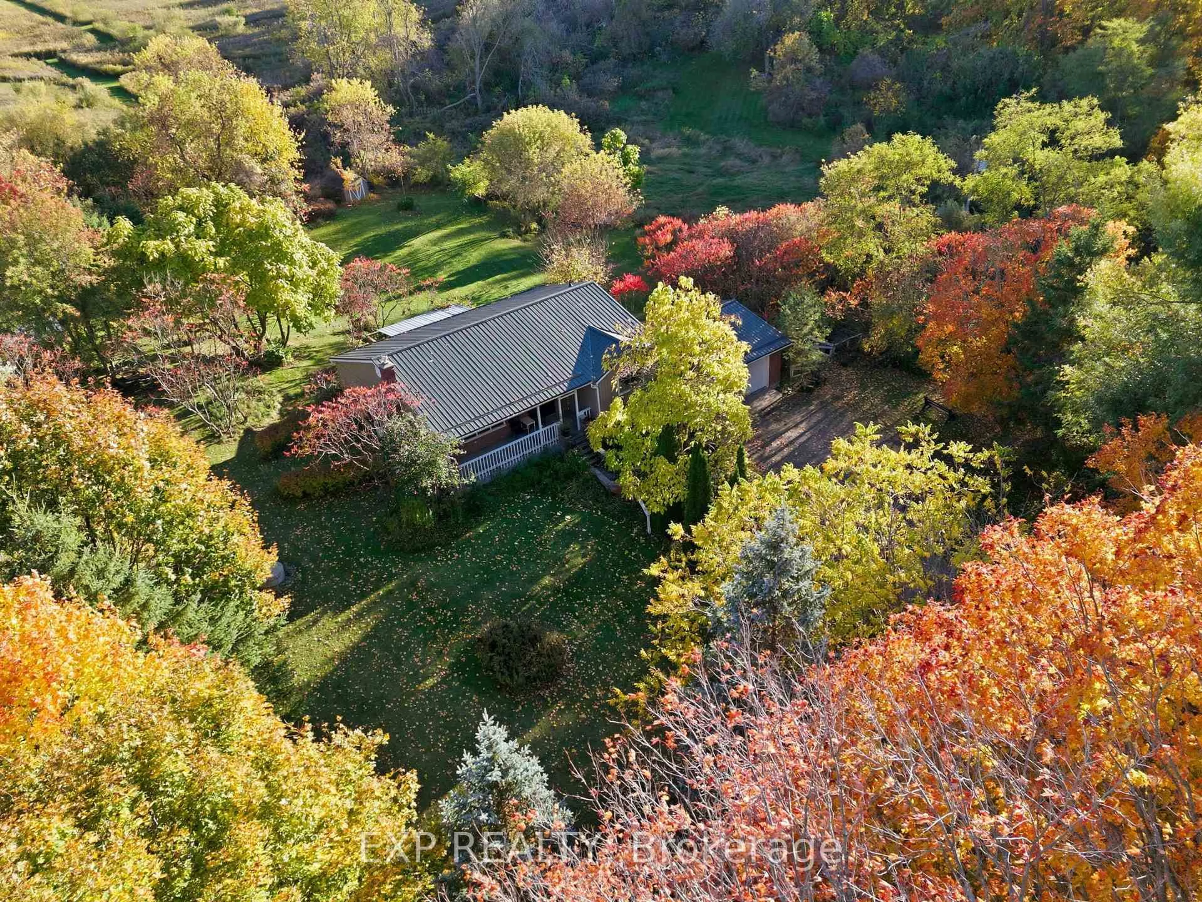 A pic from outside/outdoor area/front of a property/back of a property/a pic from drone, forest/trees view for 6221 Eagleson 1st Line, Port Hope Ontario L0A 1G0