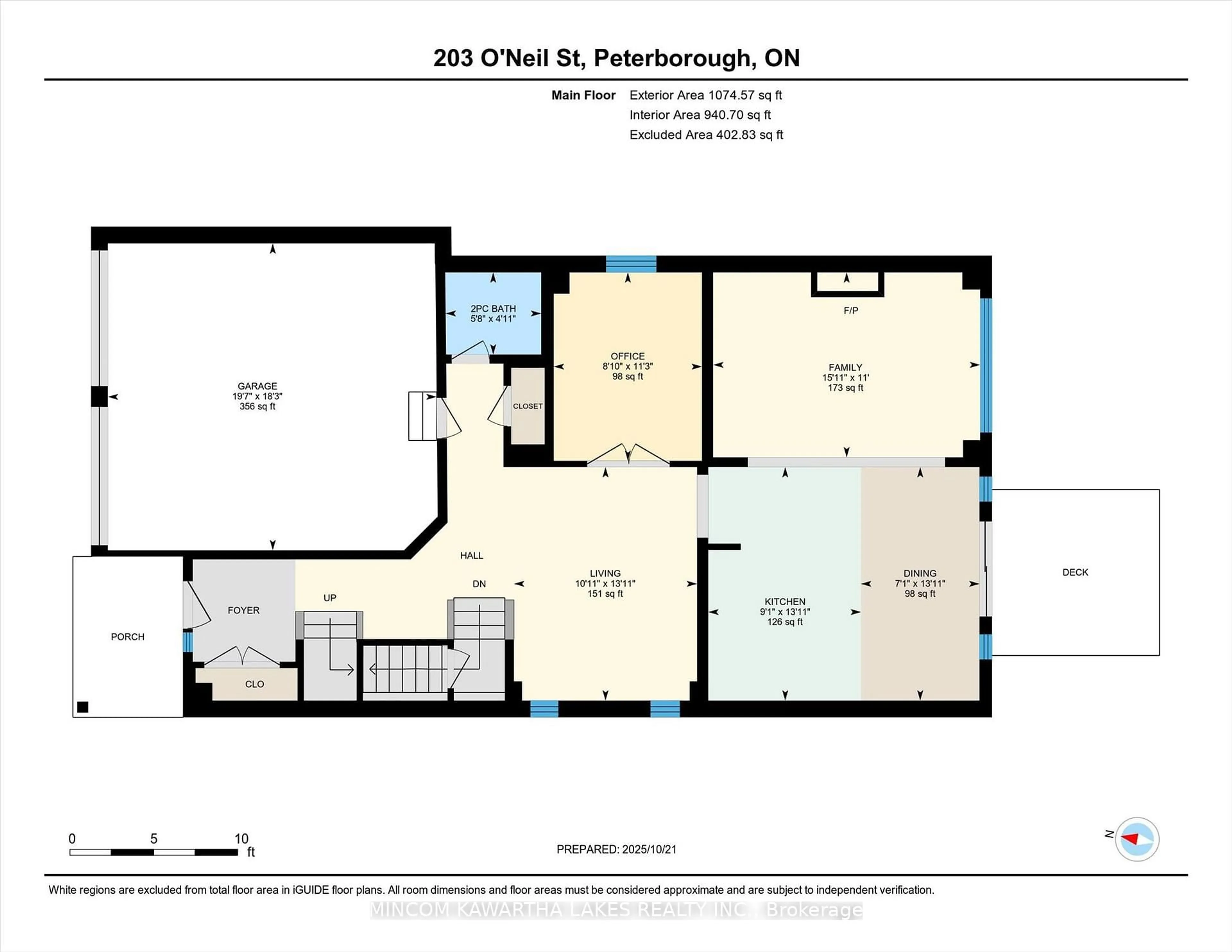 Floor plan for 203 O'neil St, Peterborough Ontario K9K 0H5
