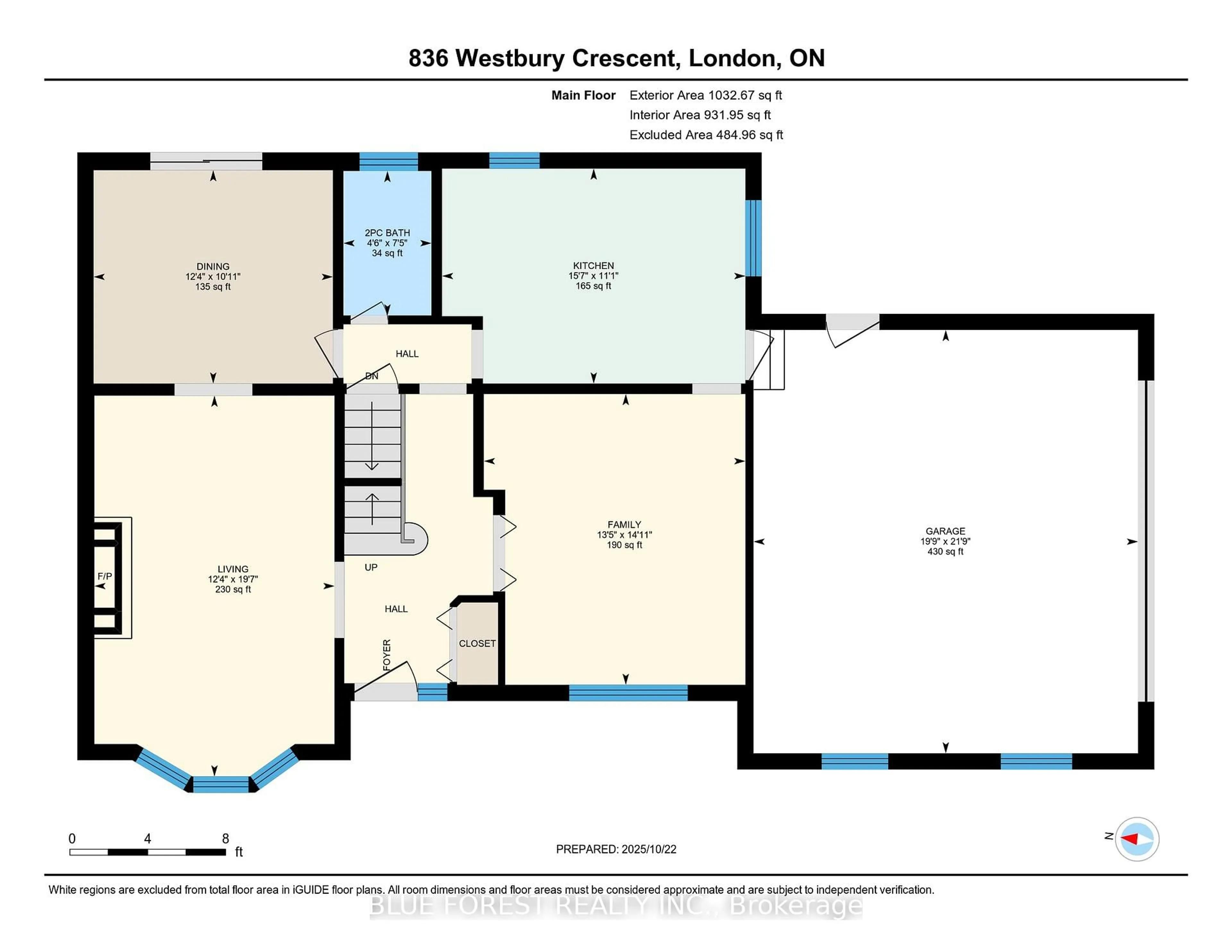 Floor plan for 836 Westbury Cres, London South Ontario N6J 3C9
