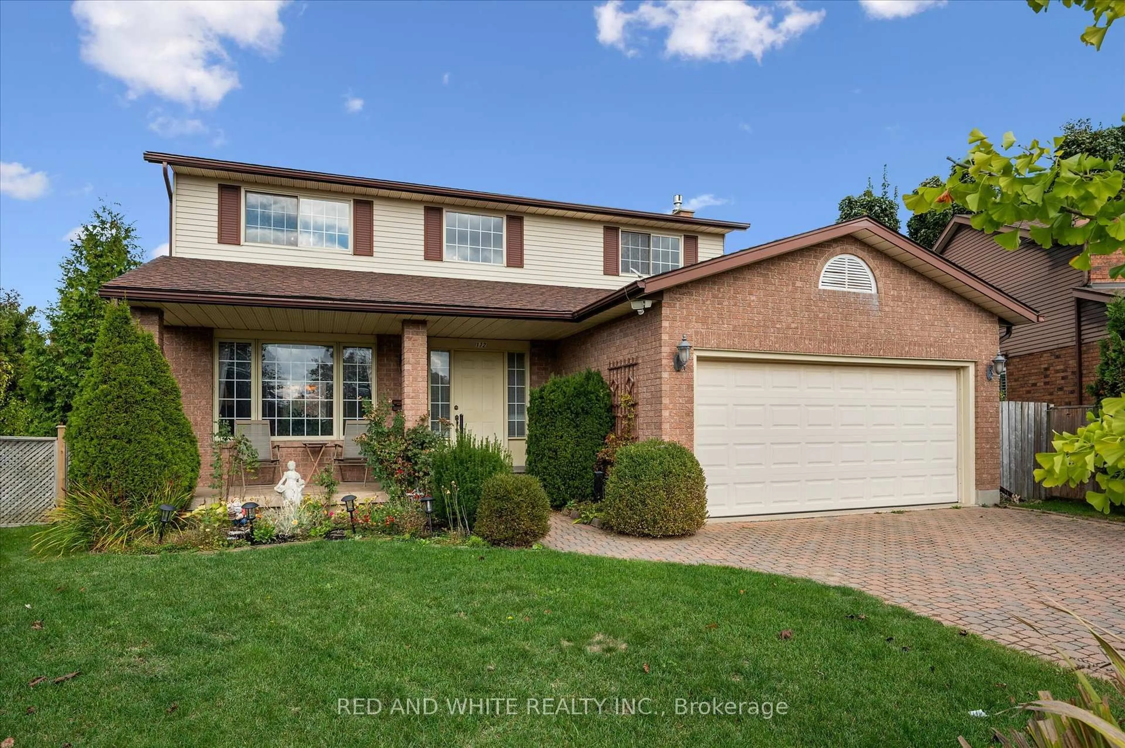 Home with brick exterior material, street for 172 Mayberry Crt, Waterloo Ontario N2K 3K2