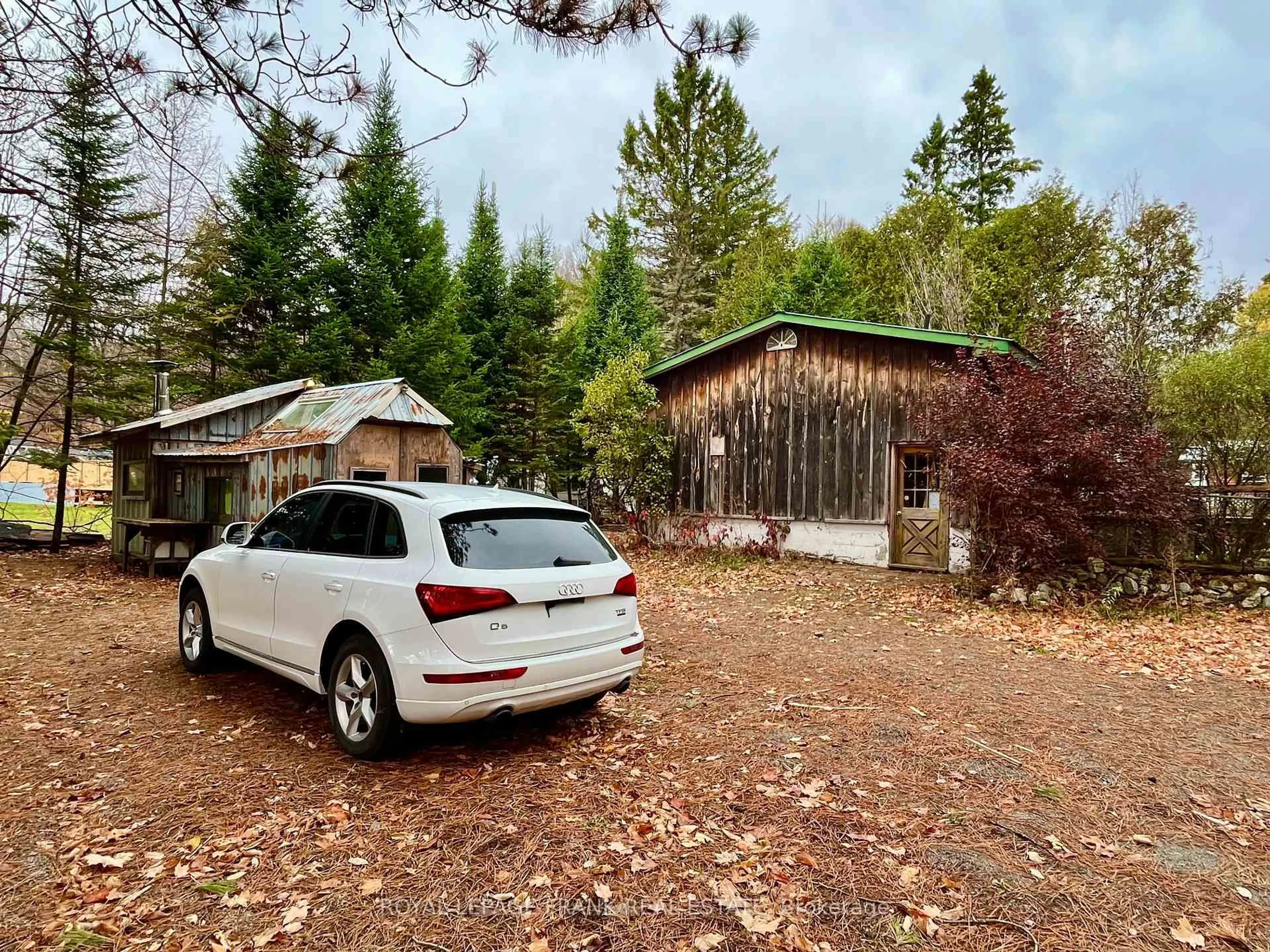 A pic from outside/outdoor area/front of a property/back of a property/a pic from drone, forest/trees view for 4 Jackson Rd, Bancroft Ontario K0L 1C0