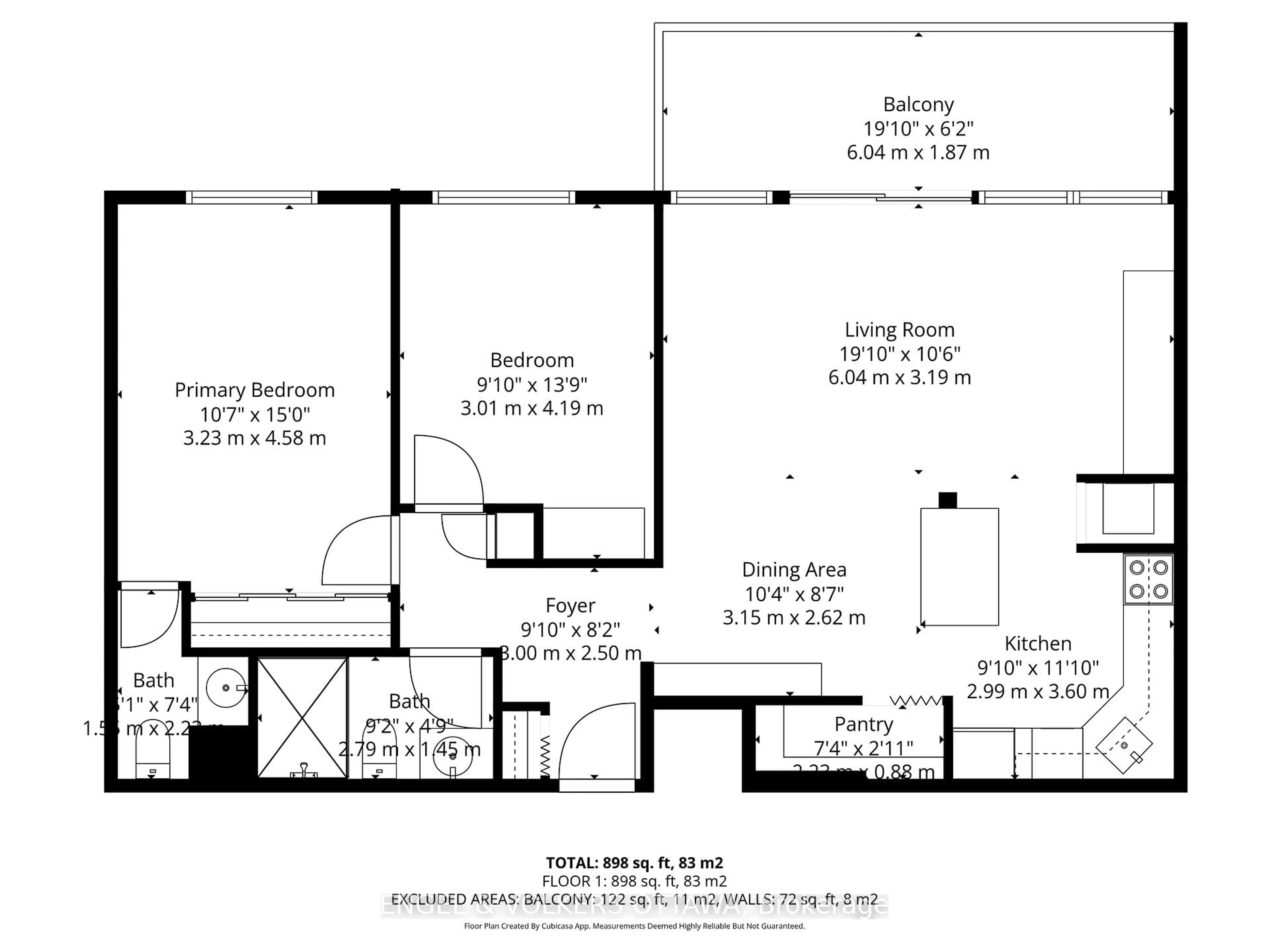 Floor plan for 1195 Richmond Rd #1007, Ottawa Ontario K2B 8E4