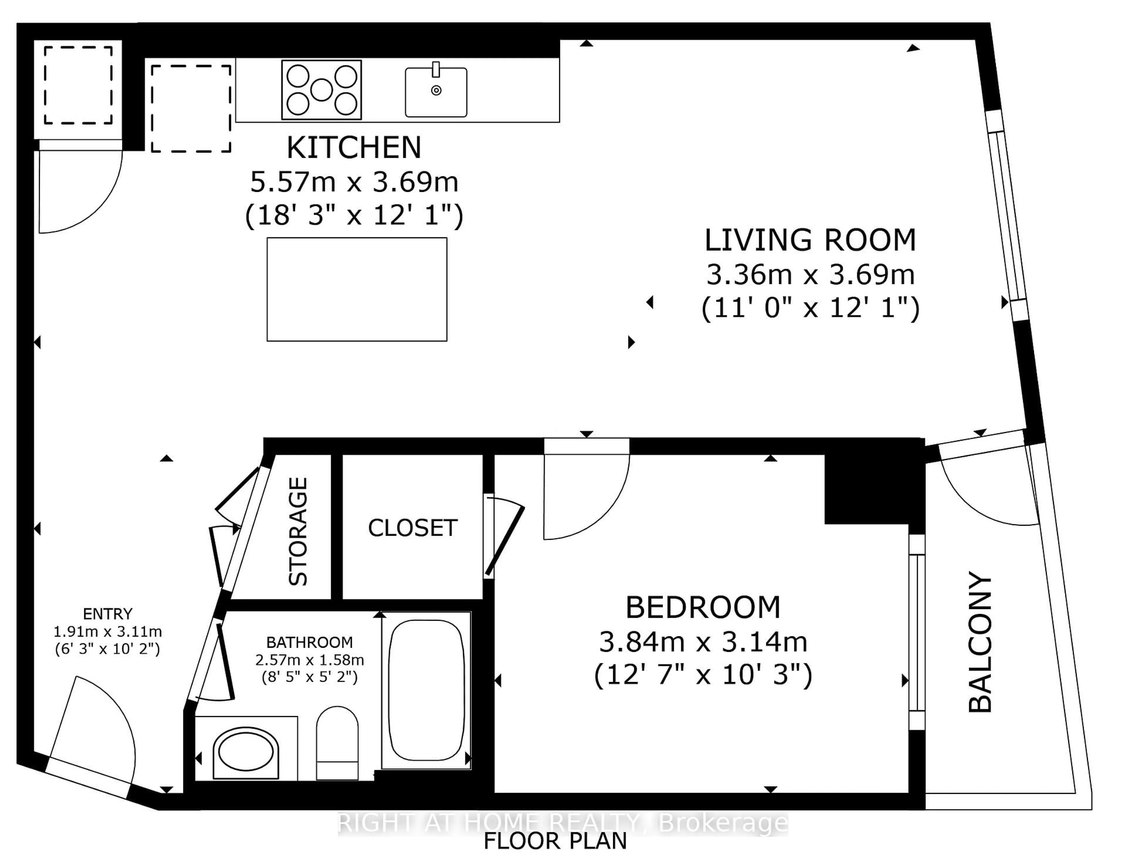 Floor plan for 1433 Wellington St #Unit #206, Ottawa Ontario K1Y 2X4
