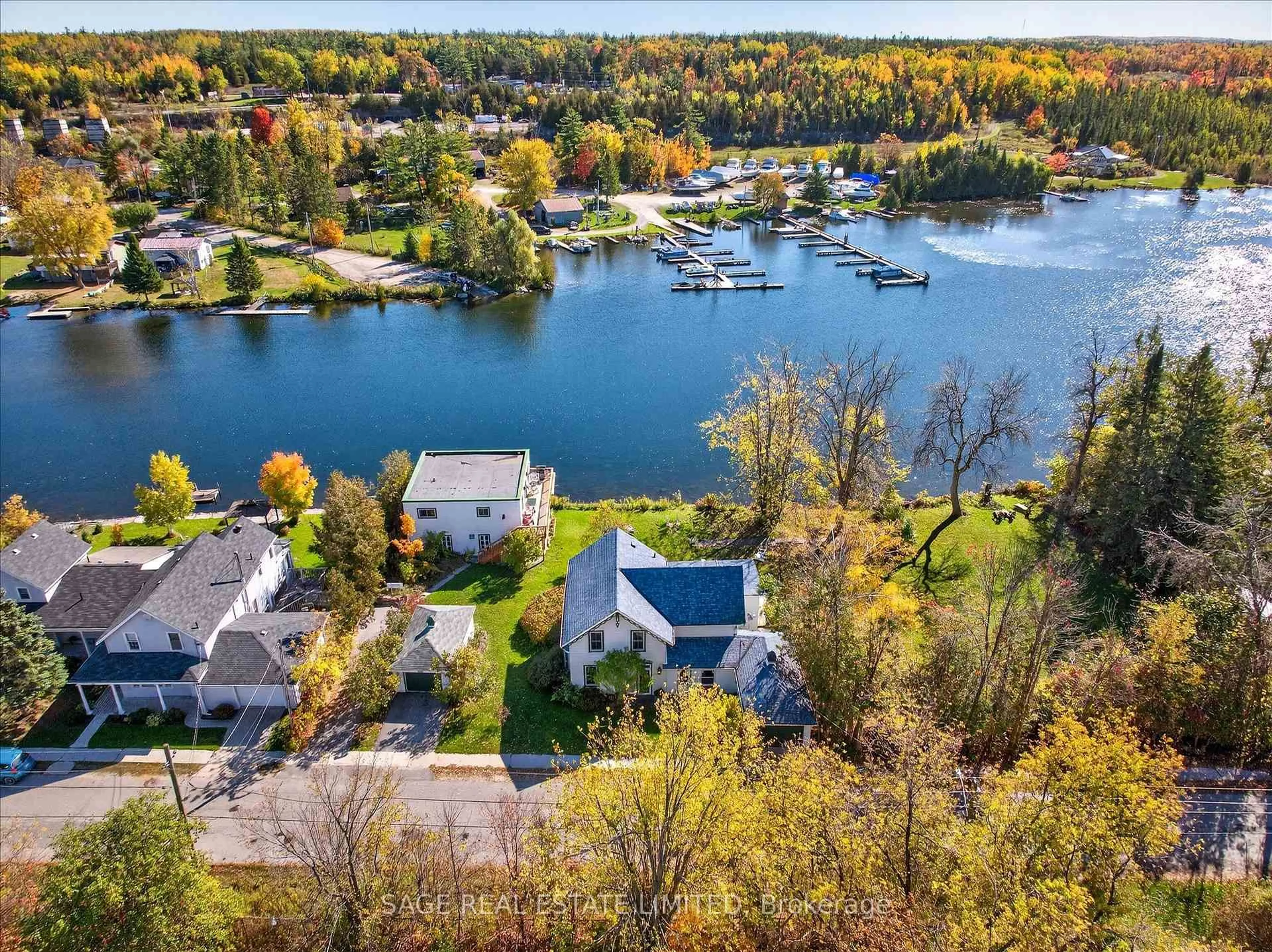 A pic from outside/outdoor area/front of a property/back of a property/a pic from drone, water/lake/river/ocean view for 33 North Water St, Kawartha Lakes Ontario K0M 1K0