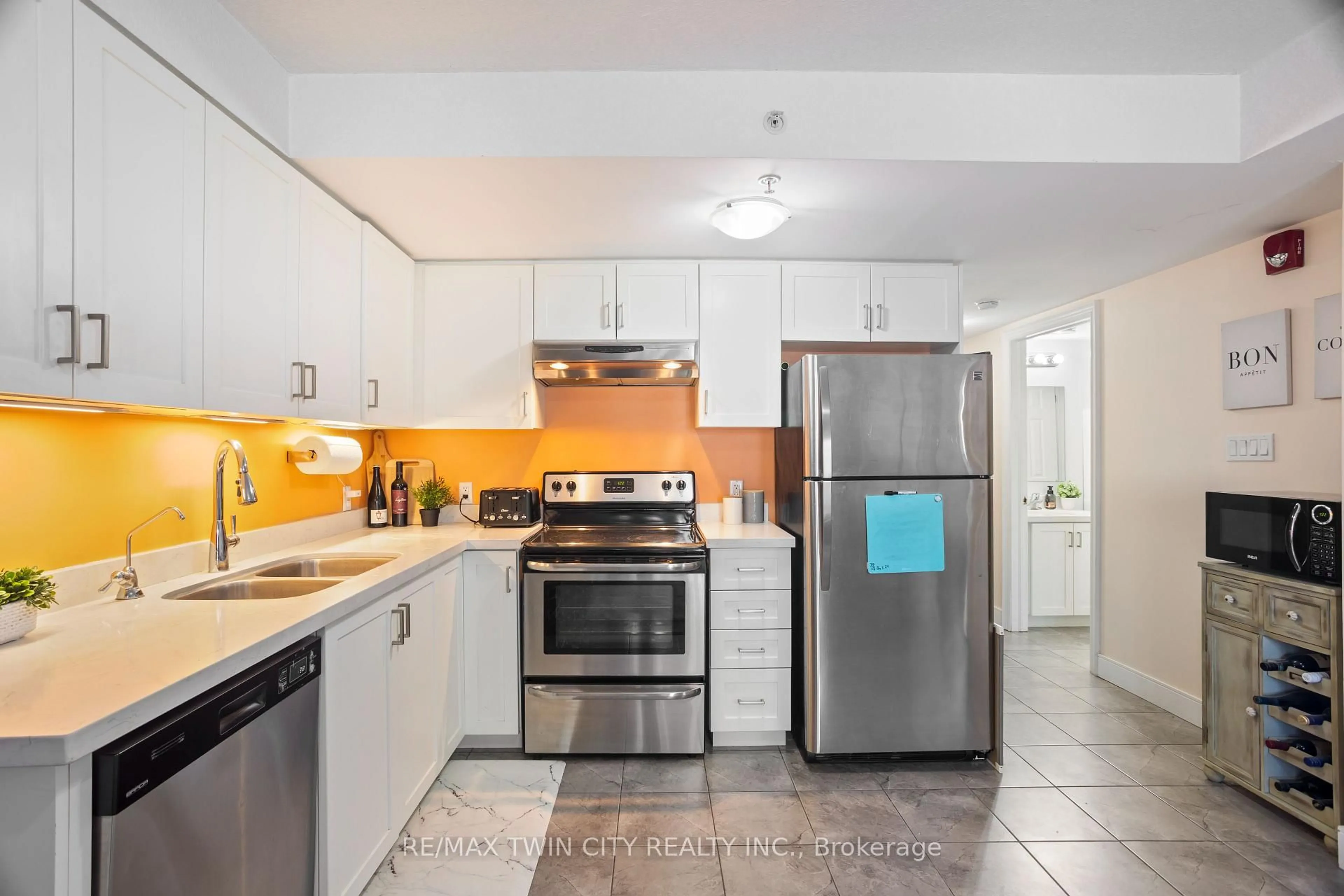 Standard kitchen, ceramic/tile floor for 64 Frederick Dr #204, Guelph Ontario N1L 0P3