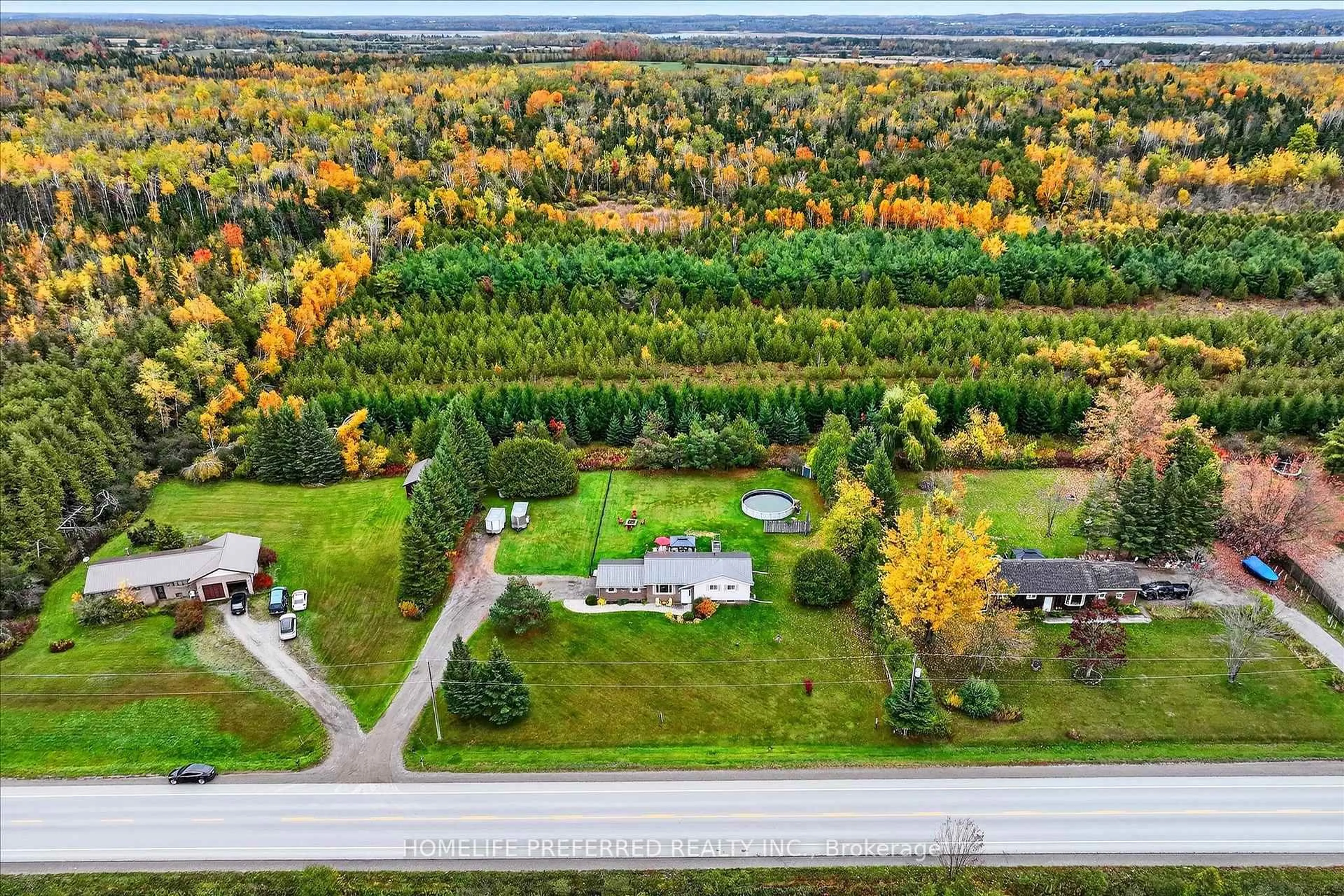 A pic from outside/outdoor area/front of a property/back of a property/a pic from drone, forest/trees view for 530 Centreline Rd, Kawartha Lakes Ontario K9V 4R5
