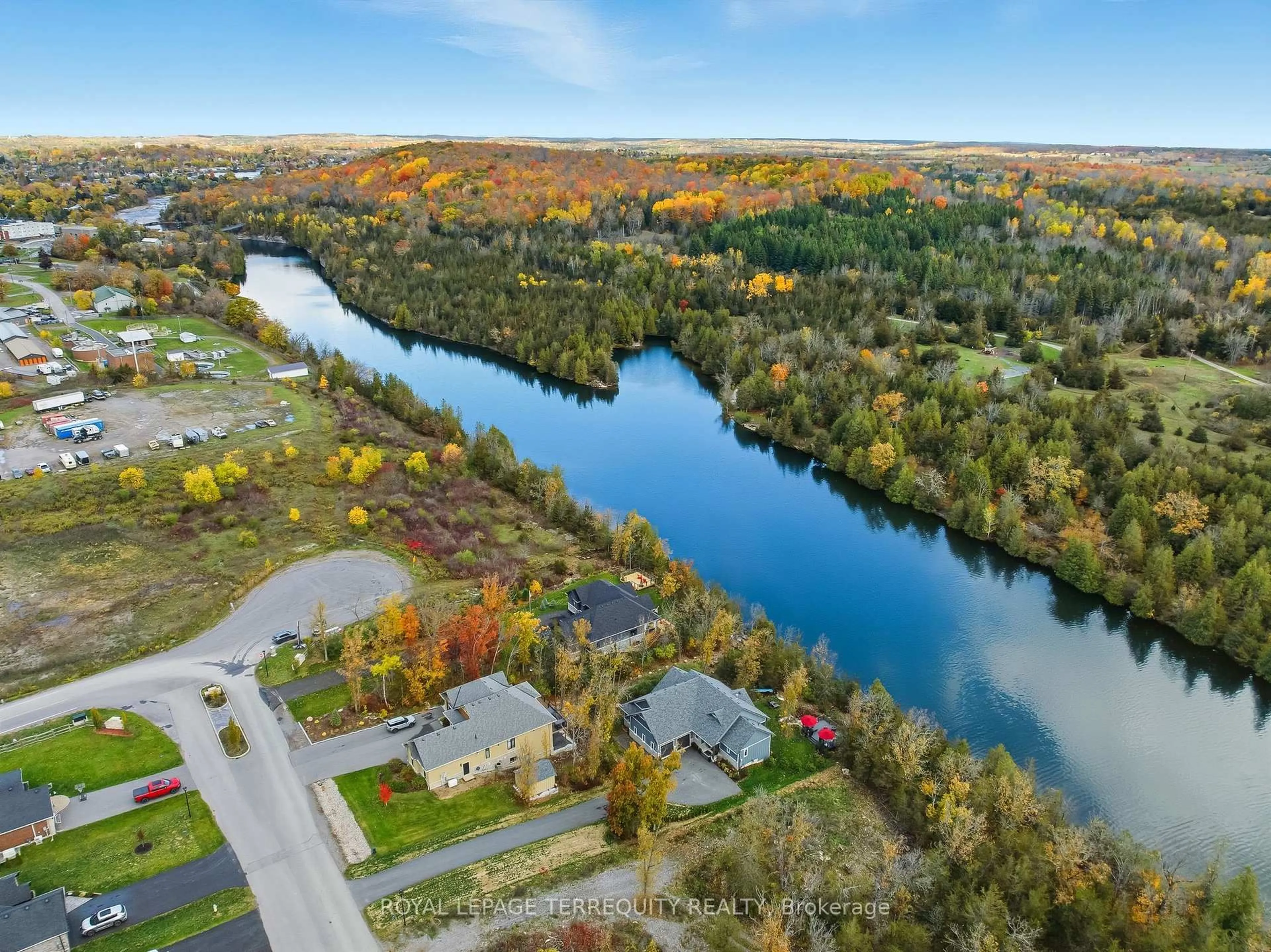 A pic from outside/outdoor area/front of a property/back of a property/a pic from drone, water/lake/river/ocean view for 5 Riverside Tr, Trent Hills Ontario K0L 1L0