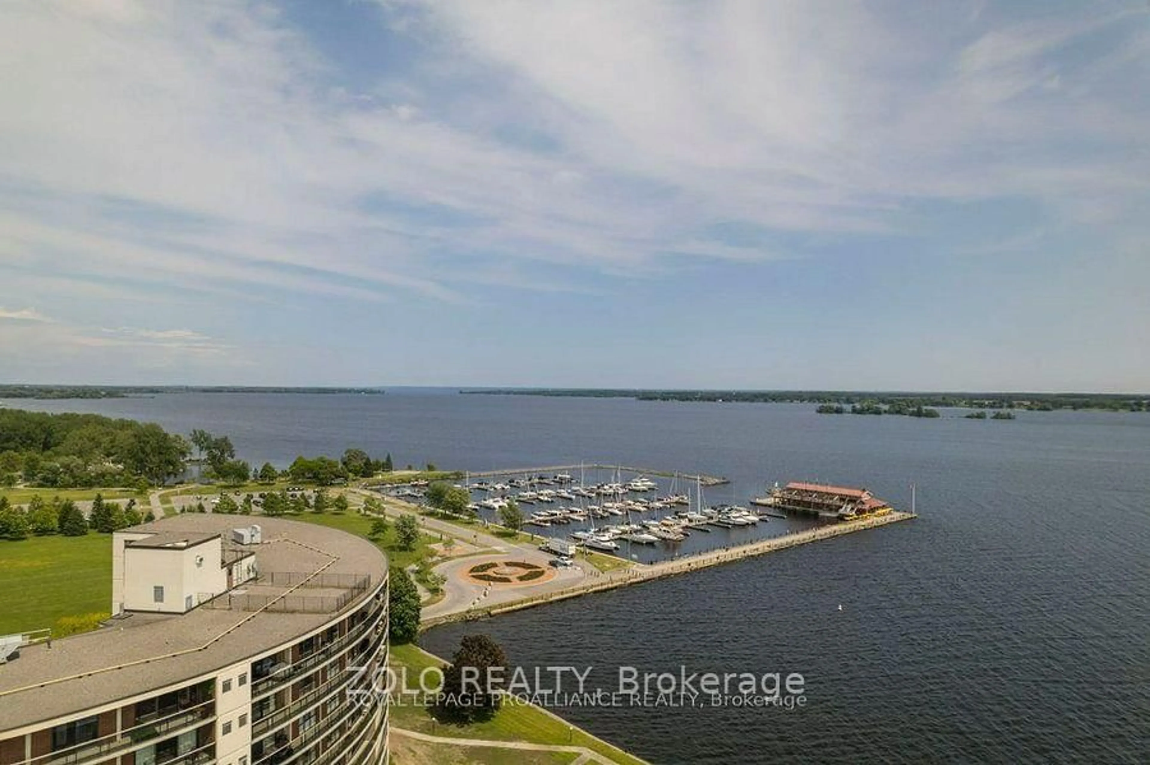 A pic from outside/outdoor area/front of a property/back of a property/a pic from drone, water/lake/river/ocean view for 2 South Front St #402, Belleville Ontario K8N 5K7