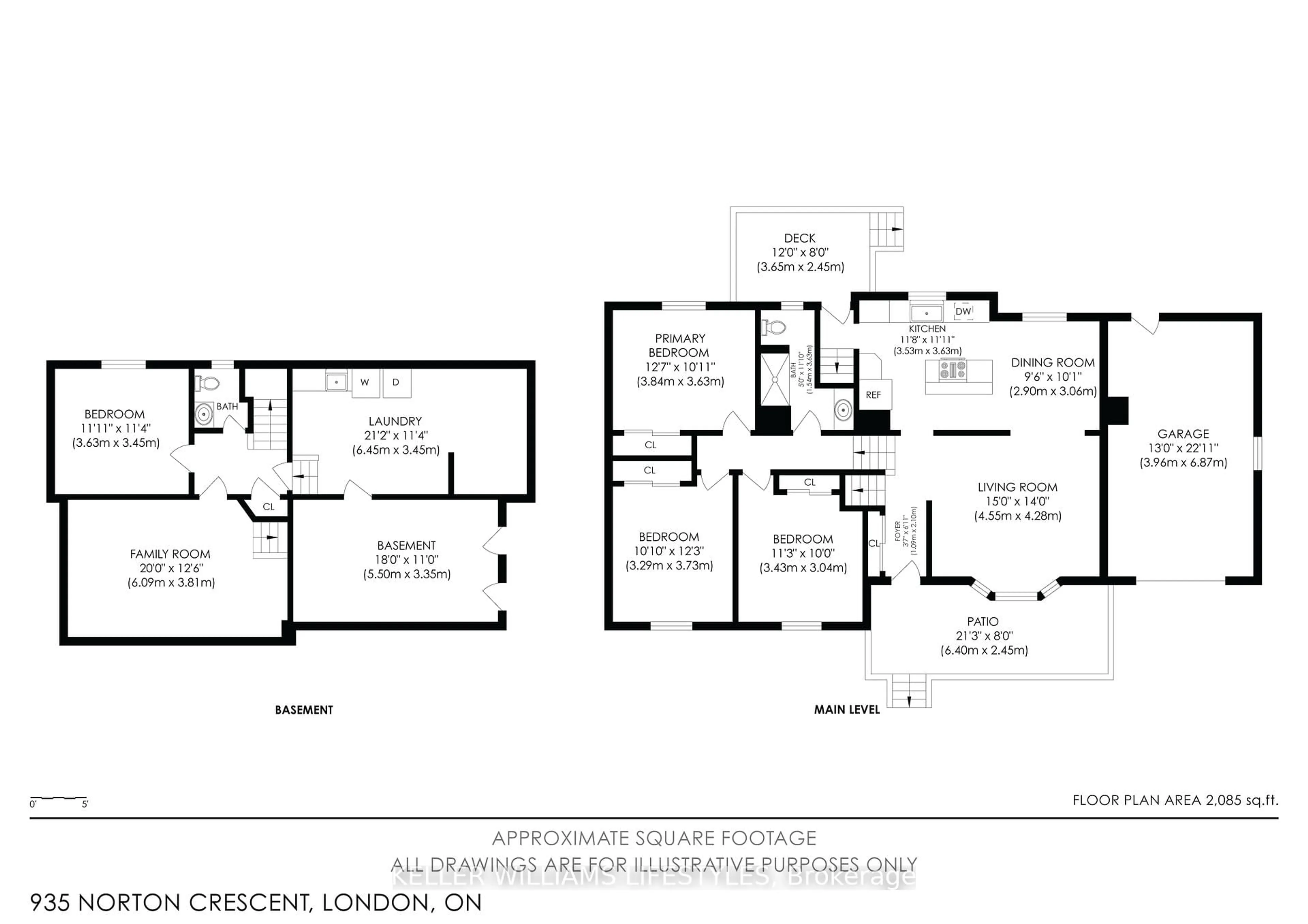 Floor plan for 935 Norton Cres, London South Ontario N6J 2Y8