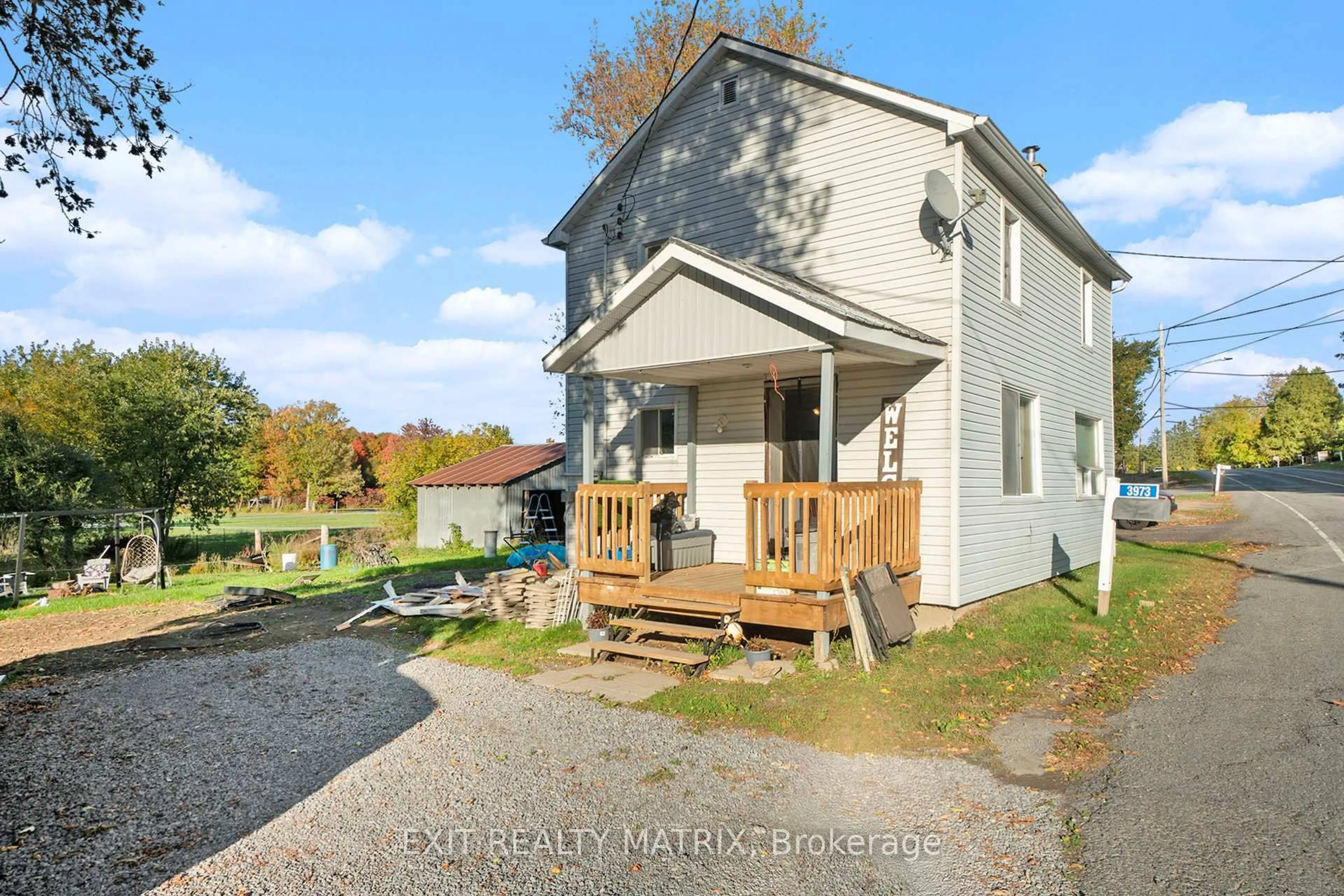 A pic from outside/outdoor area/front of a property/back of a property/a pic from drone, street for 3973 County 16 Rd, The Nation Ontario K0B 1G0