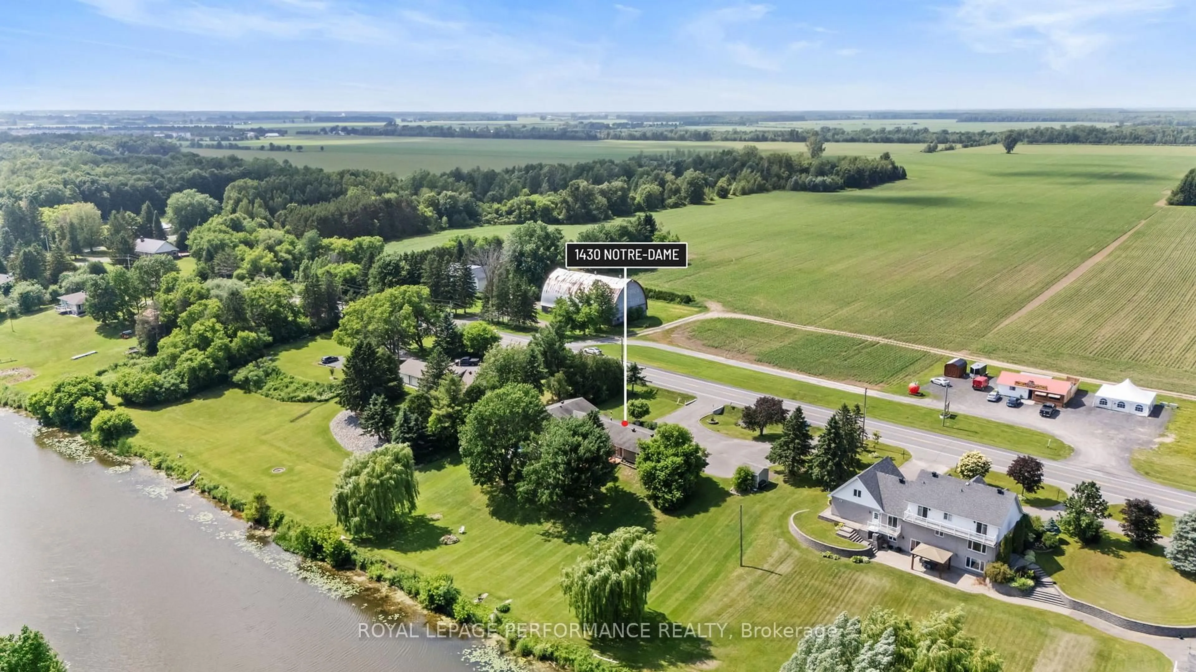 A pic from outside/outdoor area/front of a property/back of a property/a pic from drone, water/lake/river/ocean view for 1430 Notre Dame St, Russell Ontario K0A 1W0