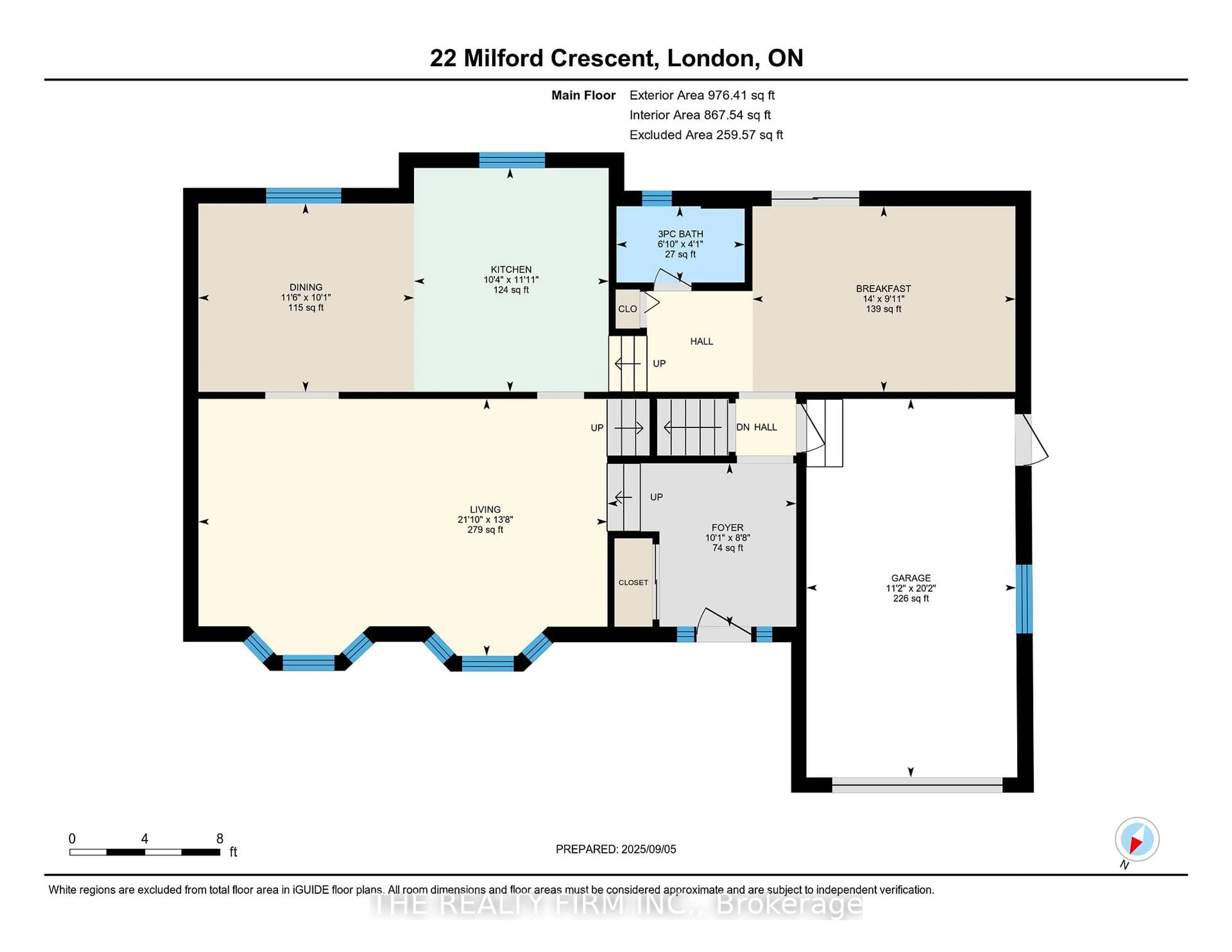 Floor plan for 22 Milford Cres, London North Ontario N5X 1A8