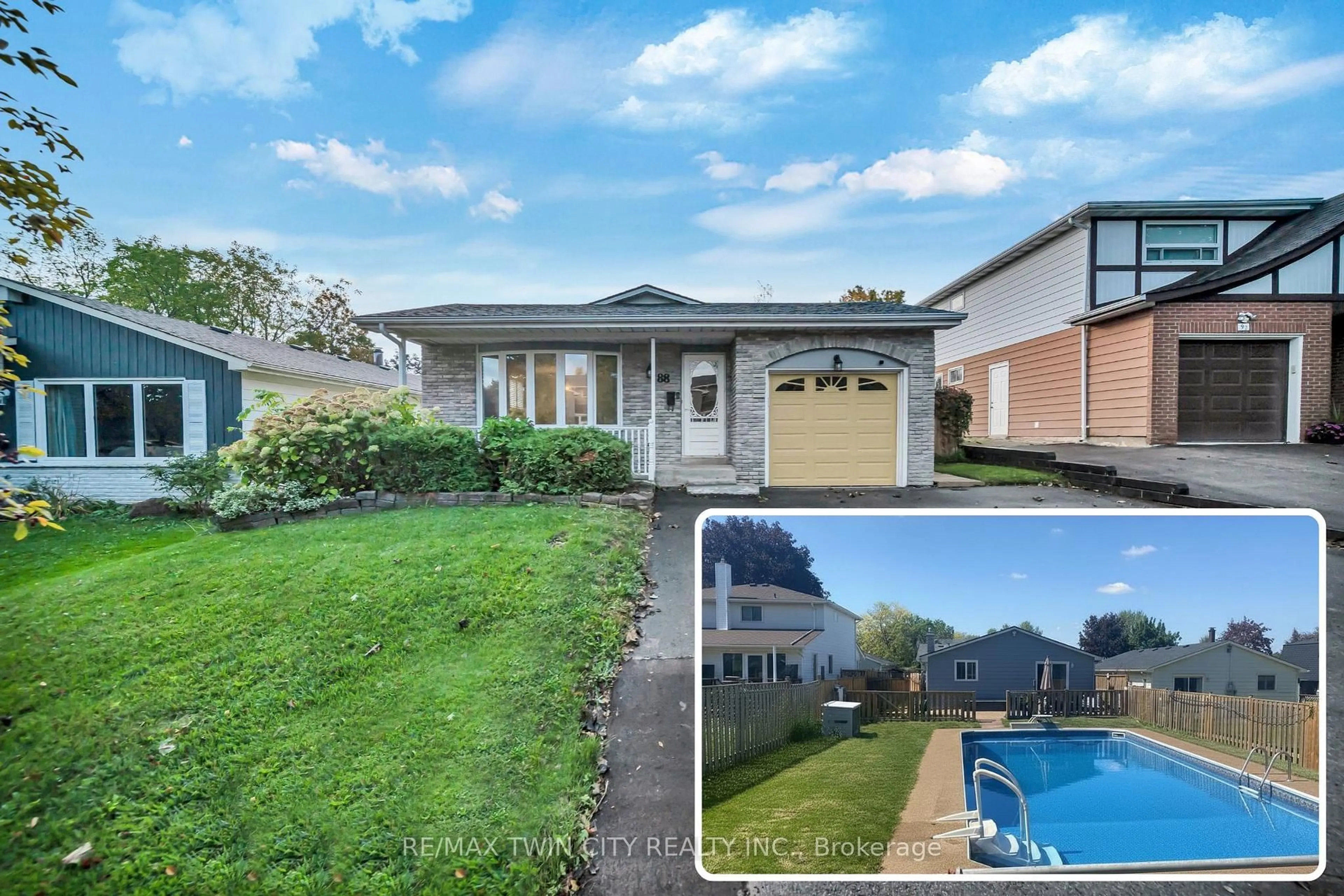 A pic from outside/outdoor area/front of a property/back of a property/a pic from drone, street for 88 Glen Lake Cres, Kitchener Ontario N2N 1C5
