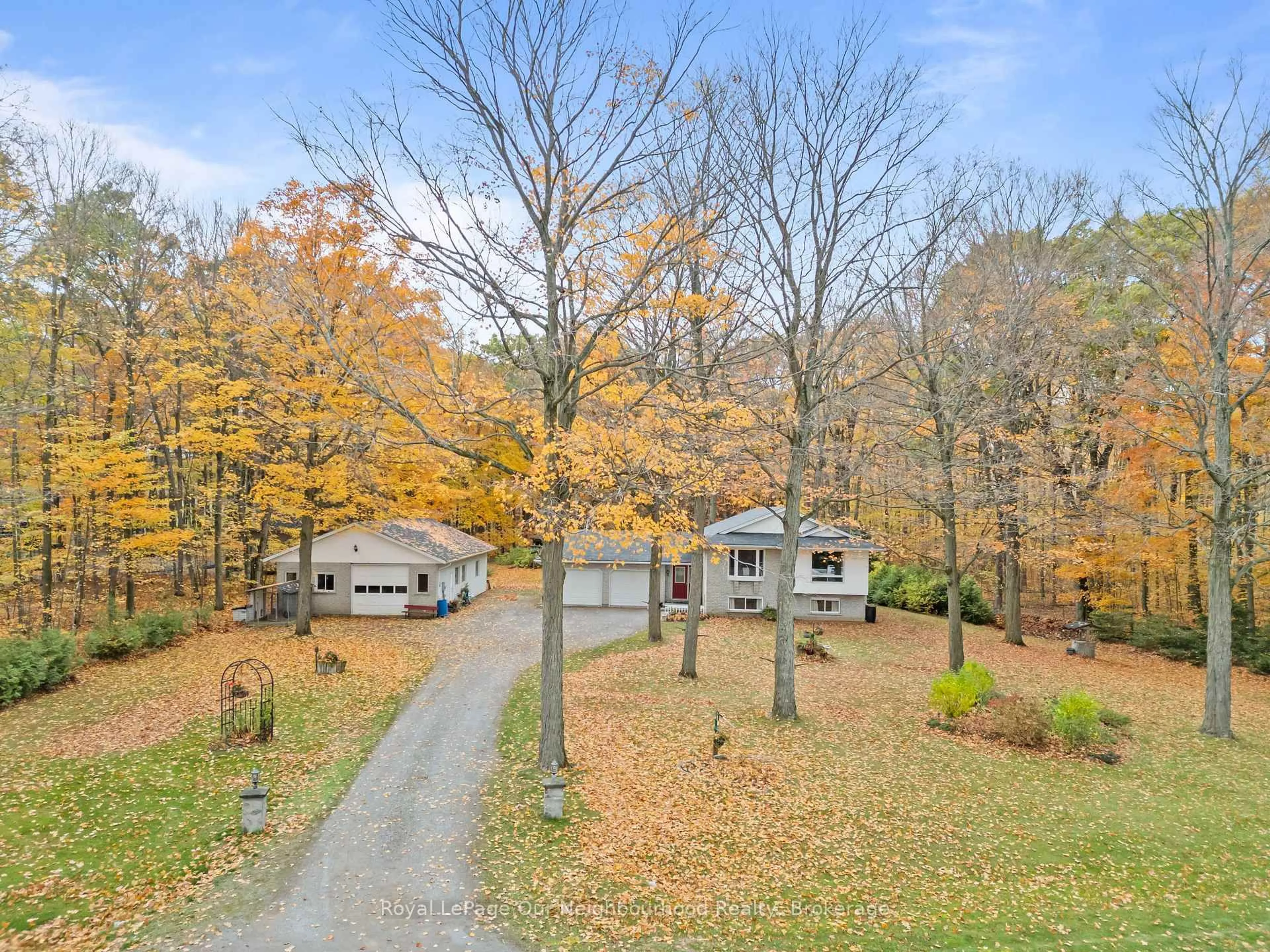A pic from outside/outdoor area/front of a property/back of a property/a pic from drone, forest/trees view for 1734 County Rd 26, Brighton Ontario K0K 1H0