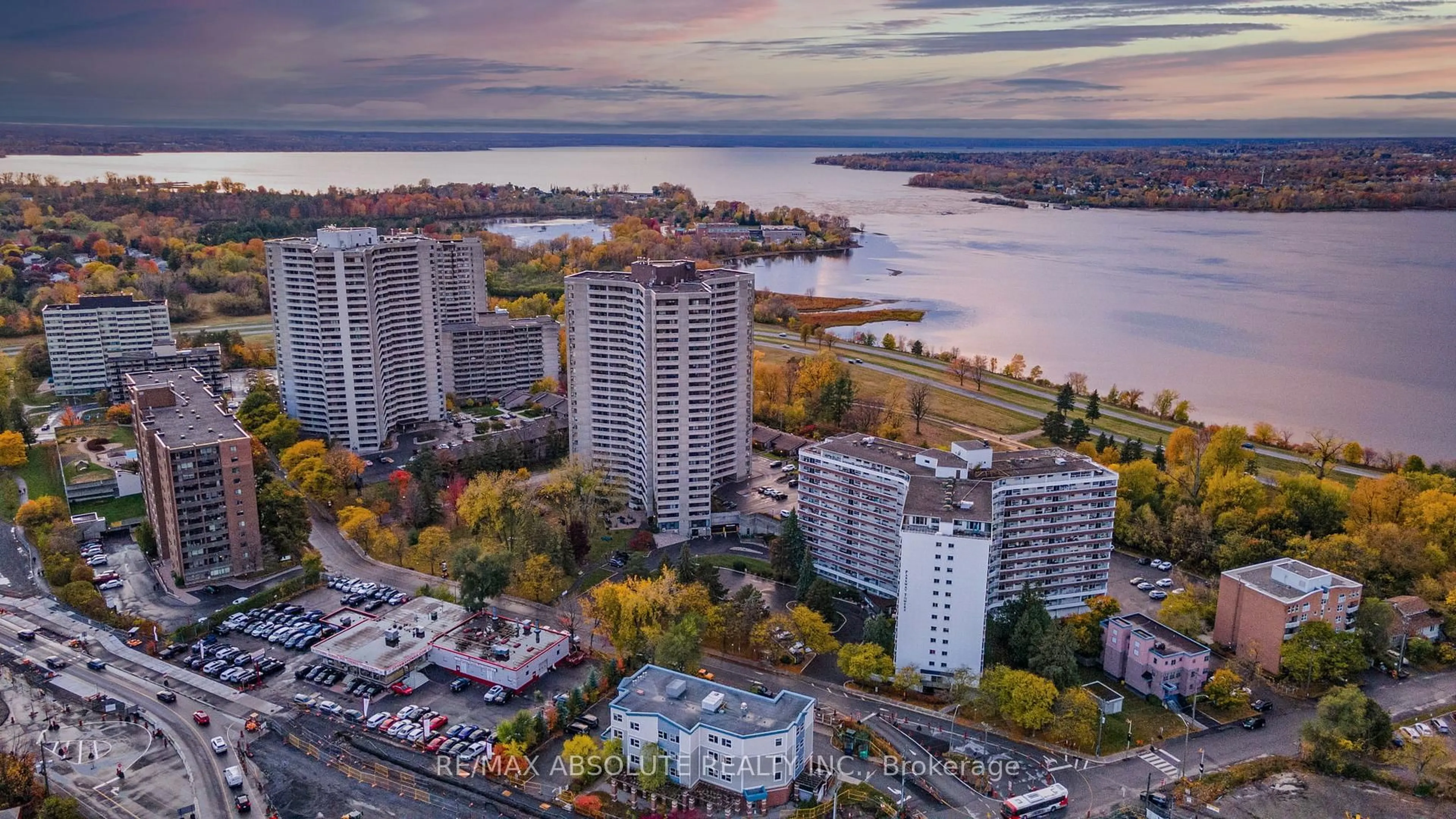 A pic from outside/outdoor area/front of a property/back of a property/a pic from drone, water/lake/river/ocean view for 1081 Ambleside Dr #2406, Ottawa Ontario K2B 8C8