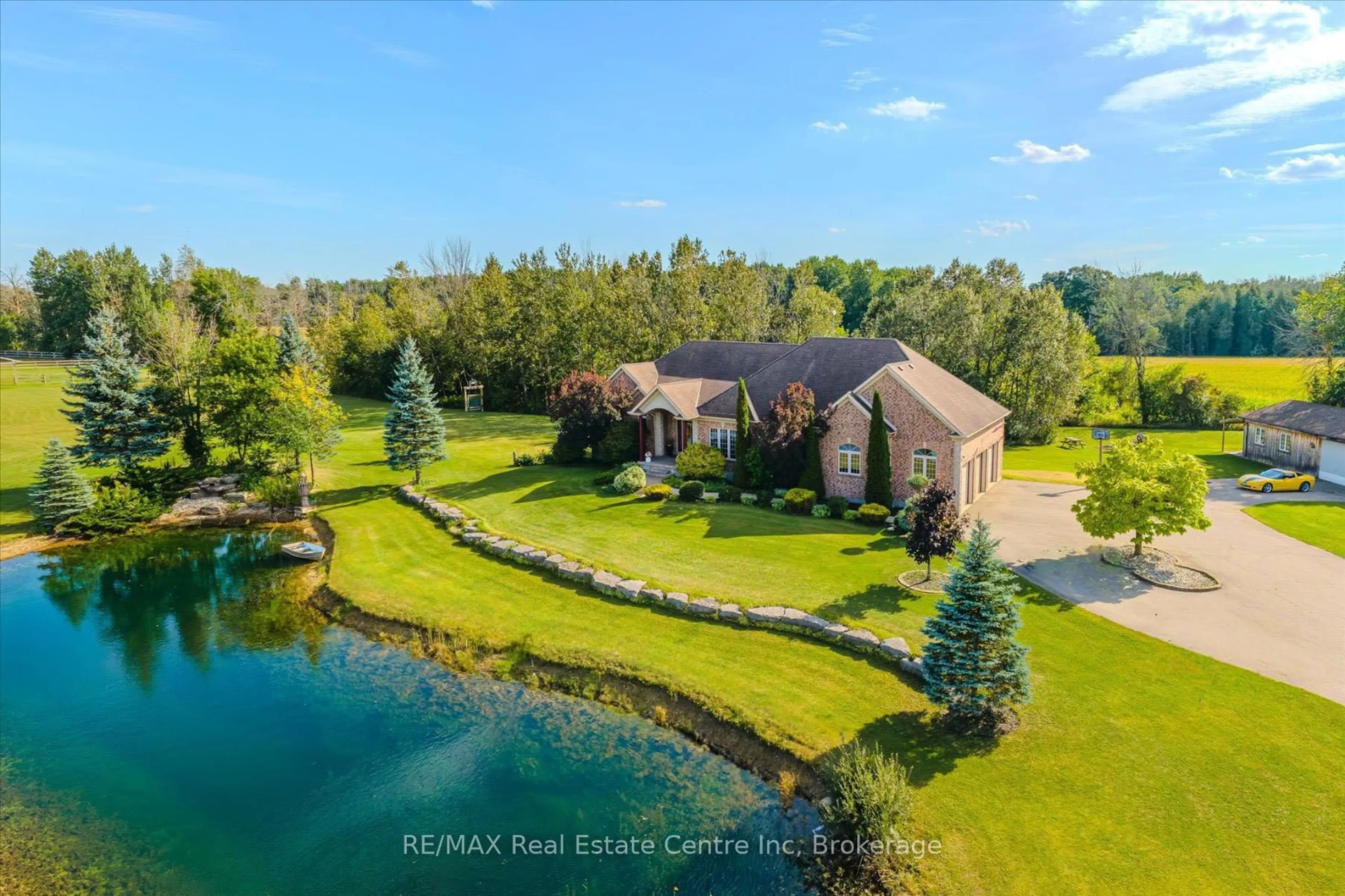 A pic from outside/outdoor area/front of a property/back of a property/a pic from drone, water/lake/river/ocean view for 5946 WELLINGTON RD 86 Rd, Woolwich Ontario N0B 2V0