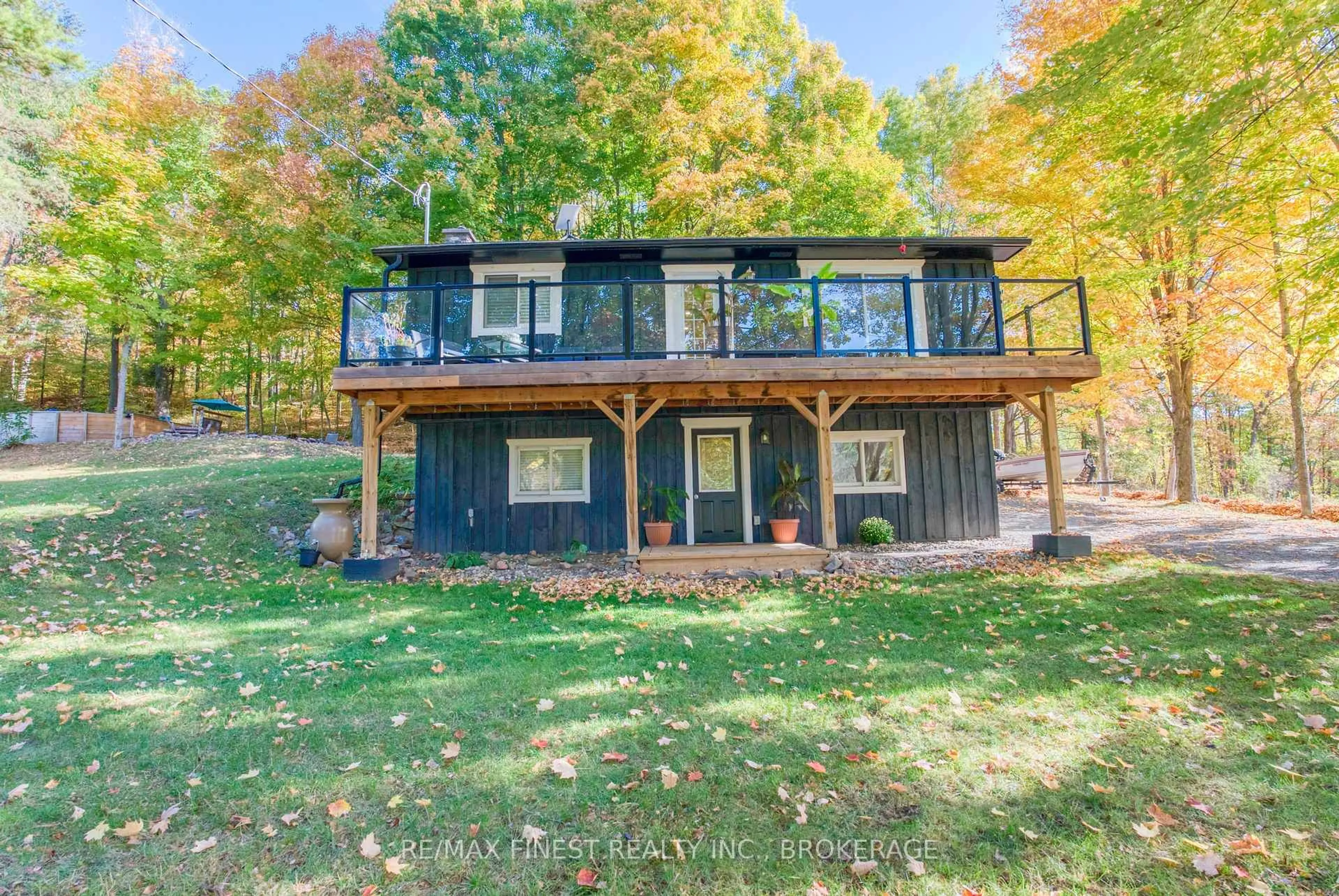 A pic from outside/outdoor area/front of a property/back of a property/a pic from drone, water/lake/river/ocean view for 10874 Canoe Lake Rd, Tichborne Ontario K0H 2V0