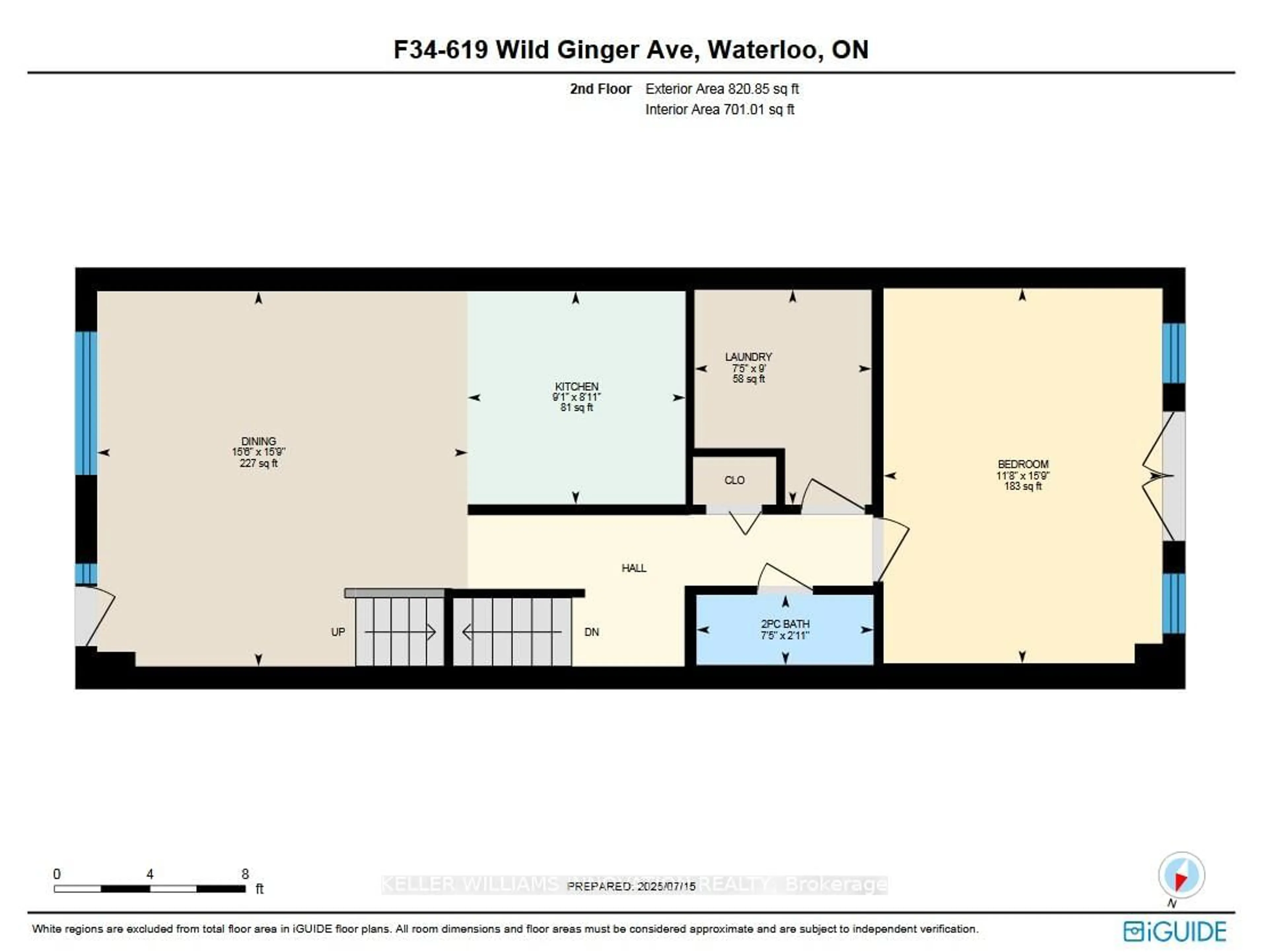 Floor plan for 619 Wild Ginger Ave #F34, Waterloo Ontario N2V 2X1