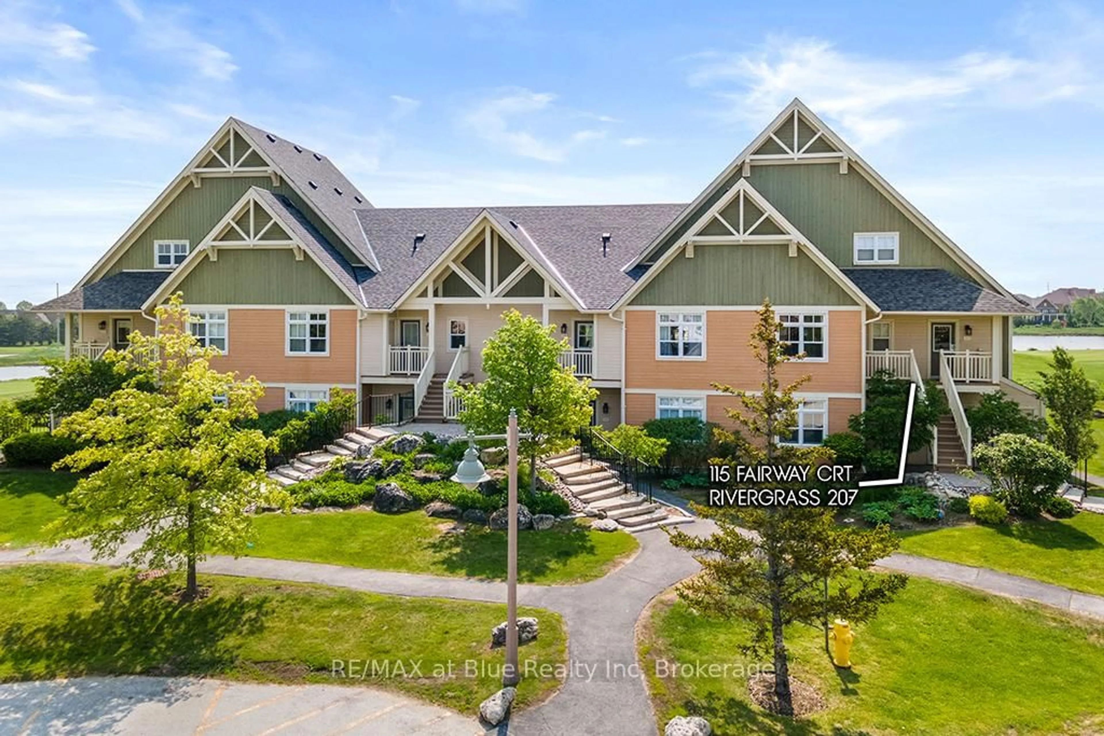 A pic from outside/outdoor area/front of a property/back of a property/a pic from drone, mountain view for 115 Fairway Crt #207, Blue Mountains Ontario L9Y 0V1