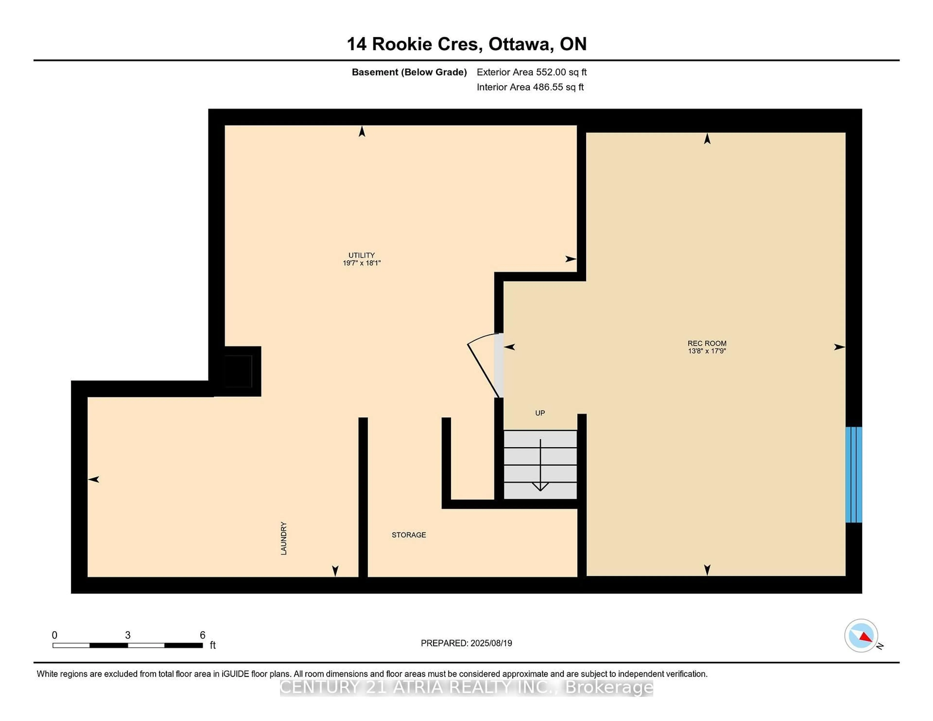 Floor plan for 14 Rookie Cres, Ottawa Ontario K2V 0R9