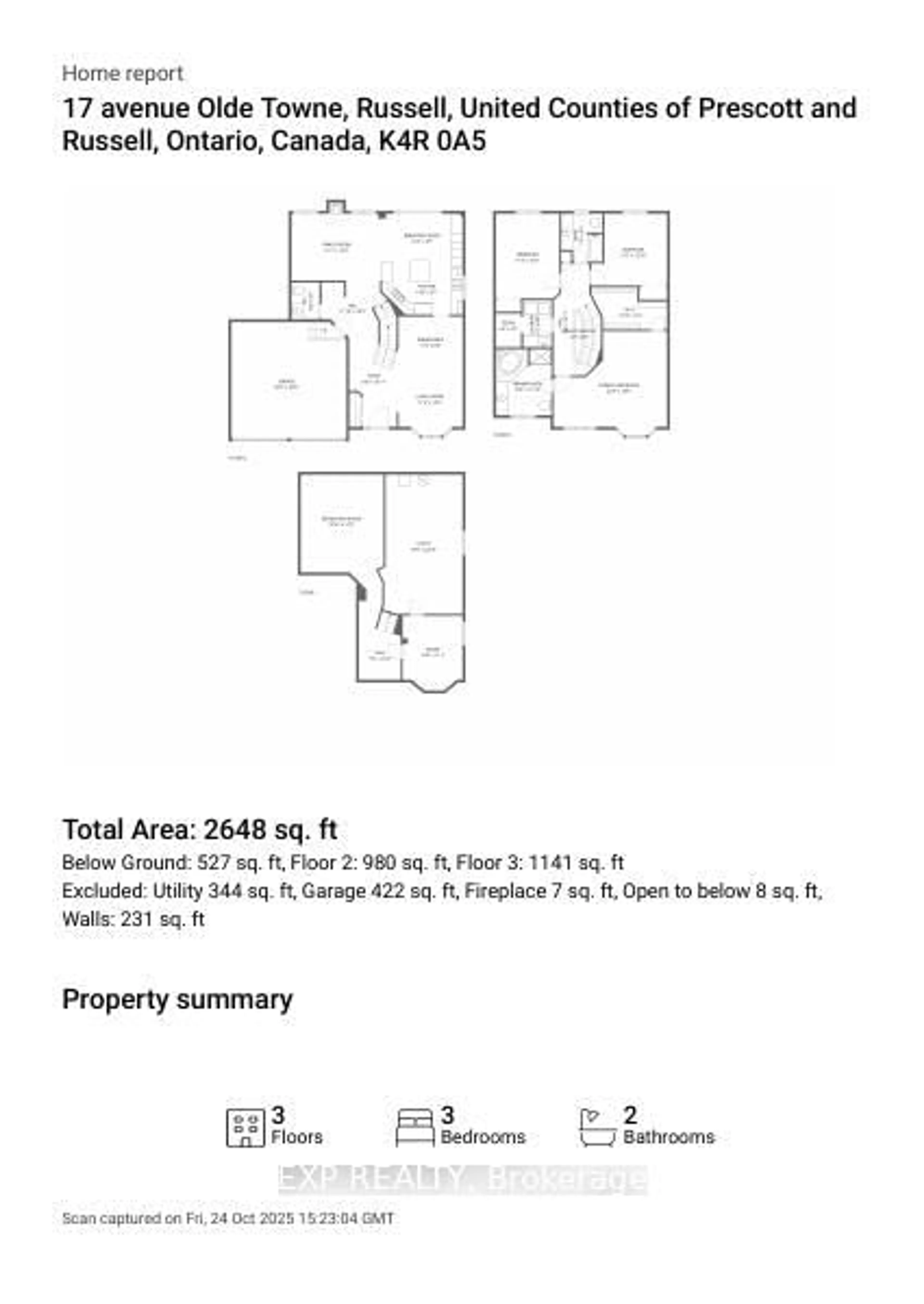 Floor plan for 17 OLDE TOWNE Ave, Russell Ontario K4R 0A5