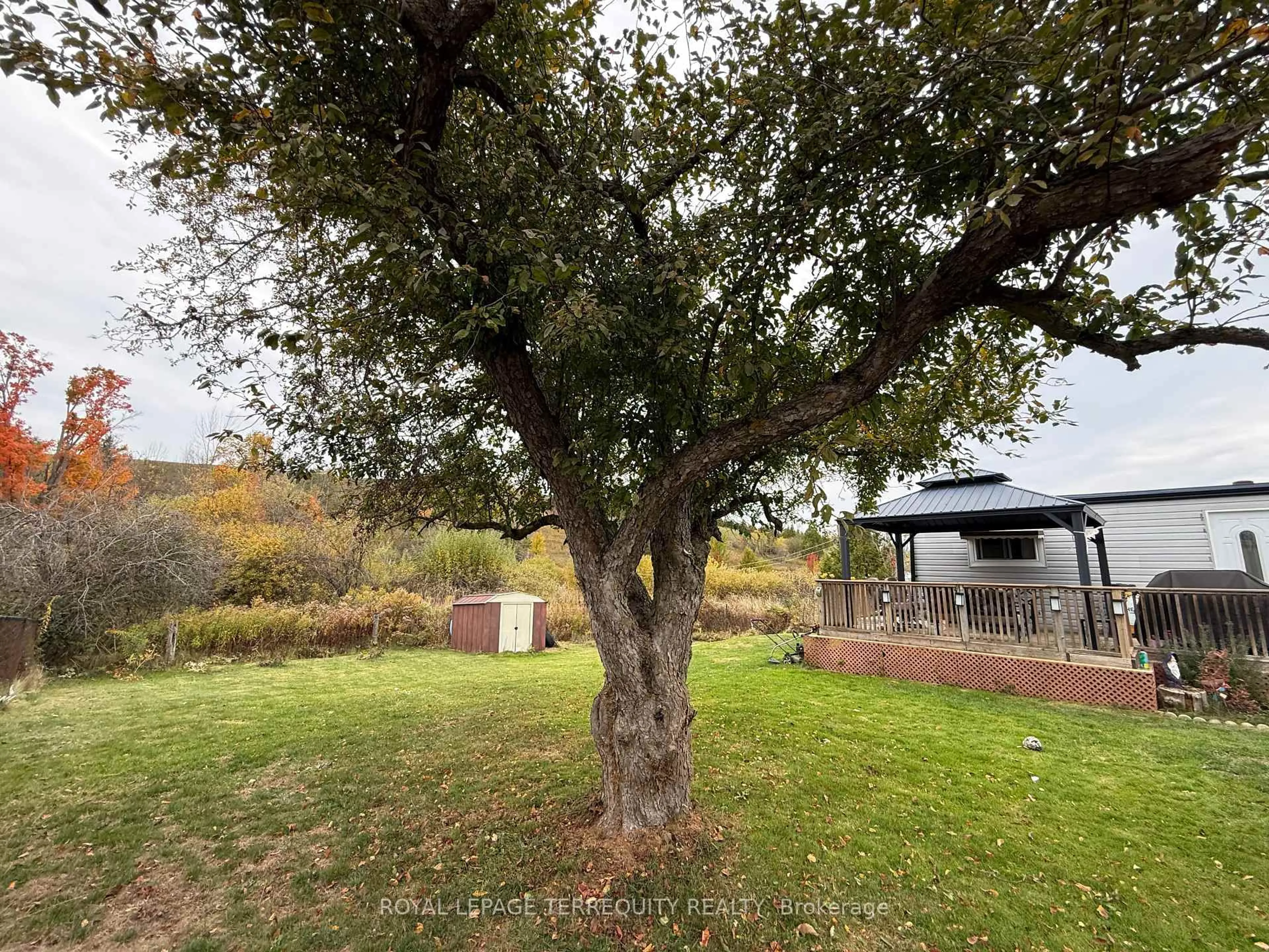 A pic from outside/outdoor area/front of a property/back of a property/a pic from drone, forest/trees view for 2244 Heritage Line #72B, Otonabee-South Monaghan Ontario K9J 6X8