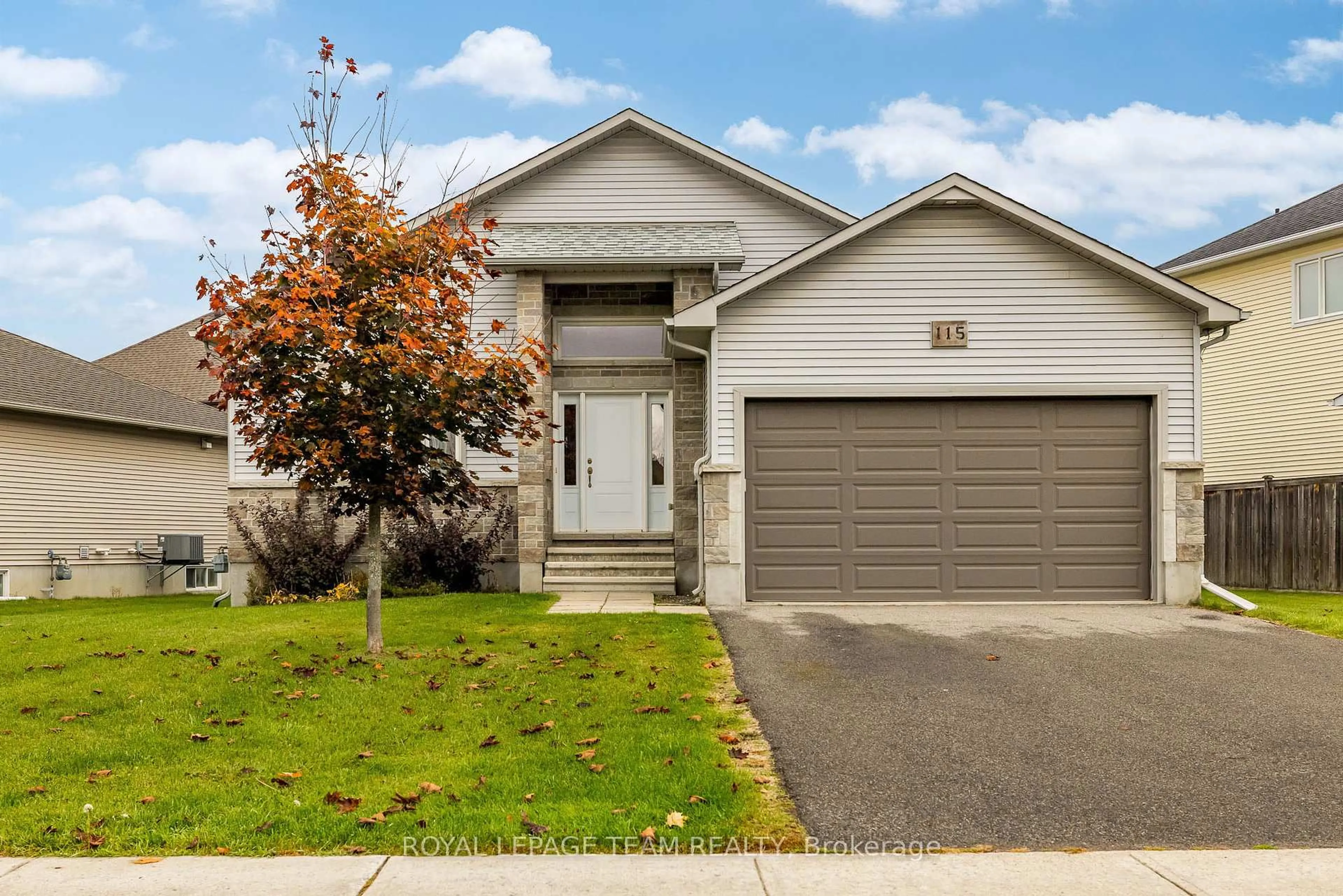 Home with vinyl exterior material, street for 115 York Crossing Rd, Russell Ontario K4R 0C5