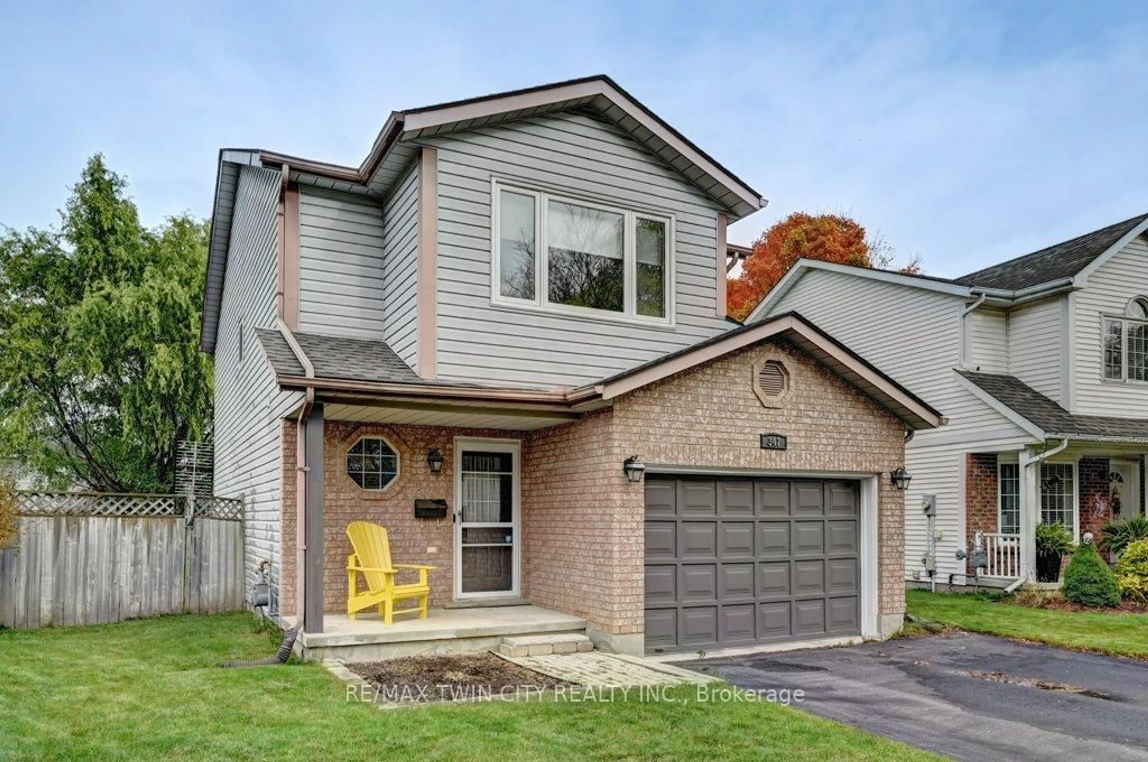 Home with brick exterior material, street for 347 Bushview Cres, Waterloo Ontario N2V 2A6
