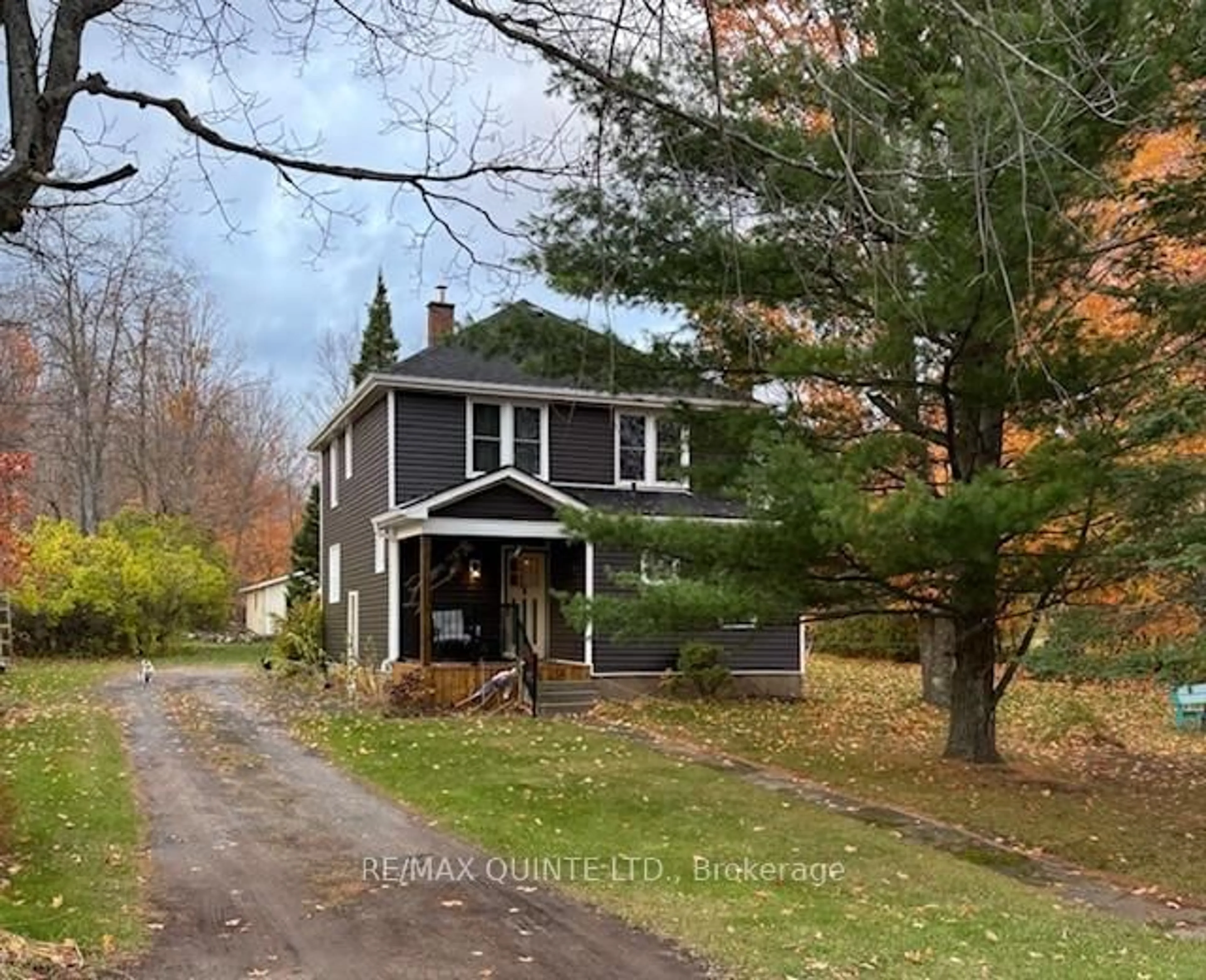 A pic from outside/outdoor area/front of a property/back of a property/a pic from drone, street for 1392 Queensborough Rd, Madoc Ontario K0K 2K0