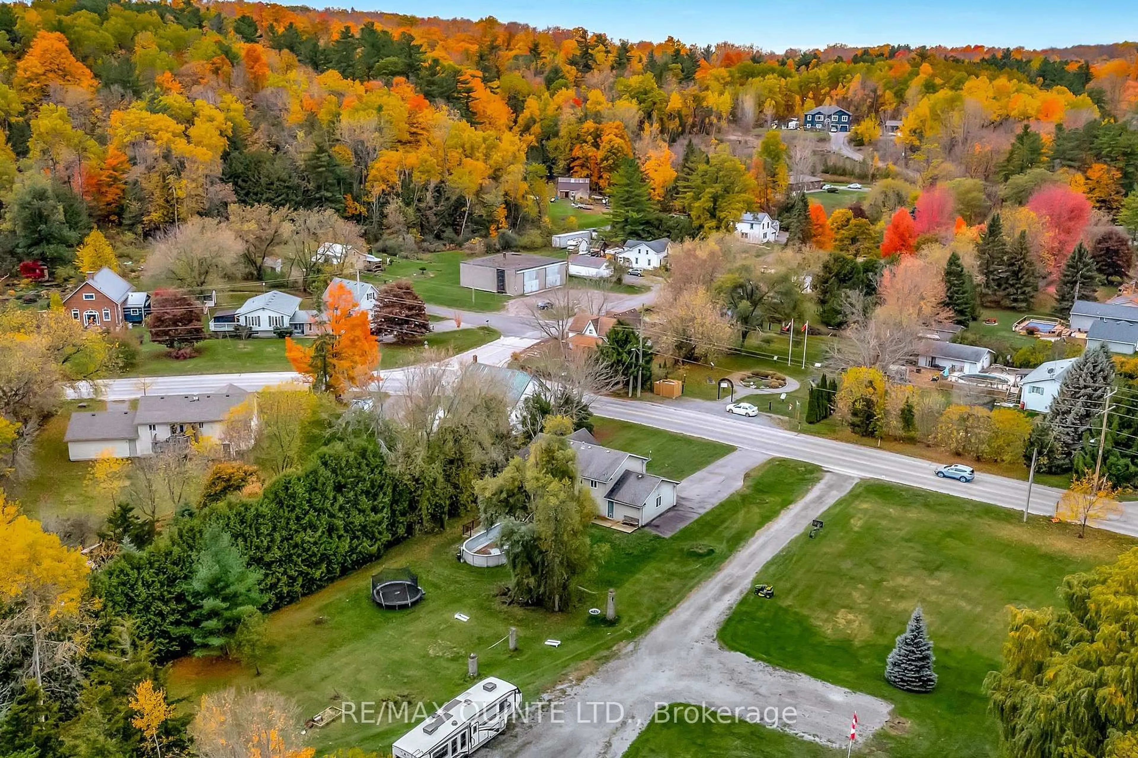 A pic from outside/outdoor area/front of a property/back of a property/a pic from drone, forest/trees view for 81 Wallbridge Rd, Quinte West Ontario K8P 1C2