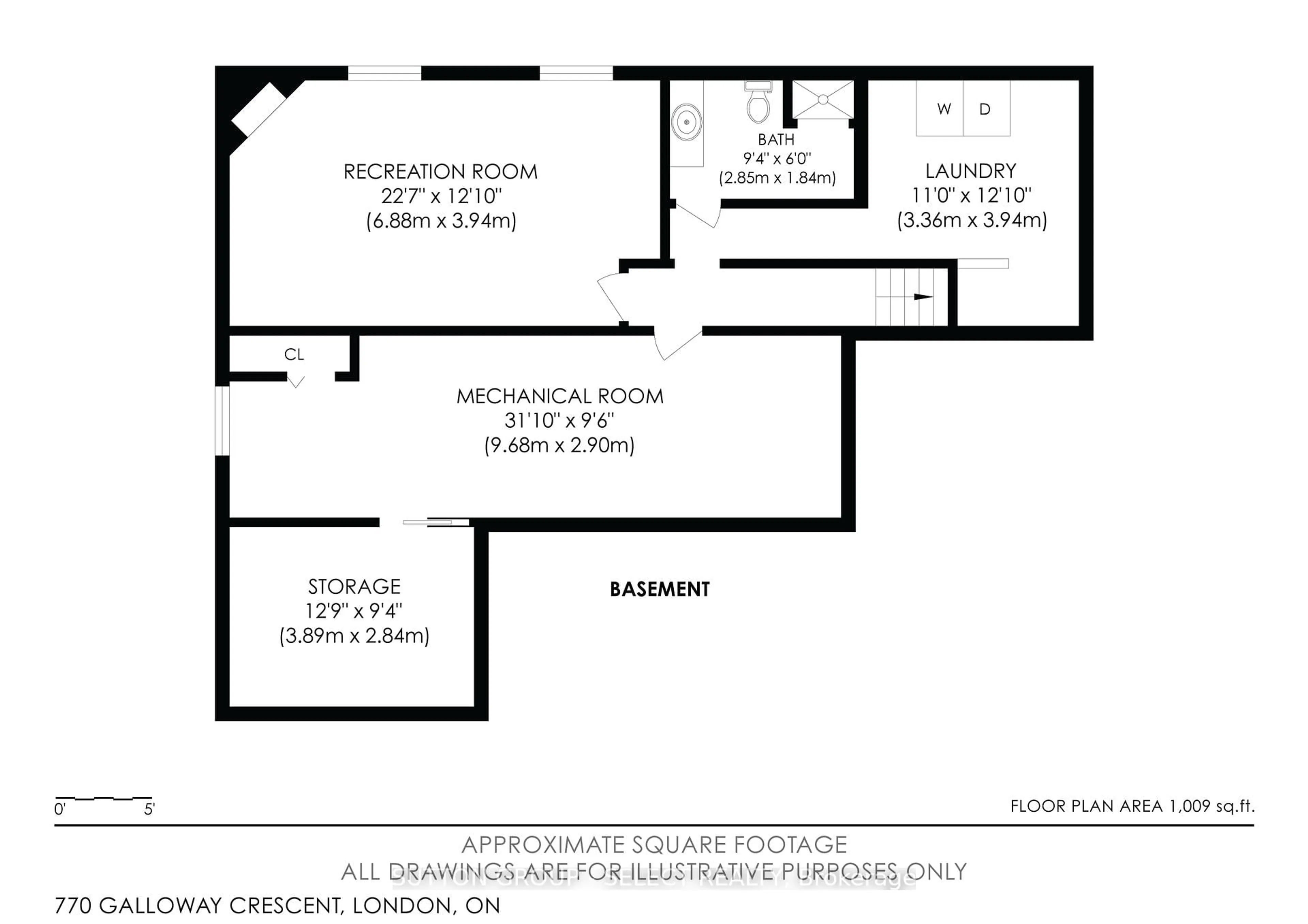 Floor plan for 770 Galloway Cres, London South Ontario N6J 2Y7