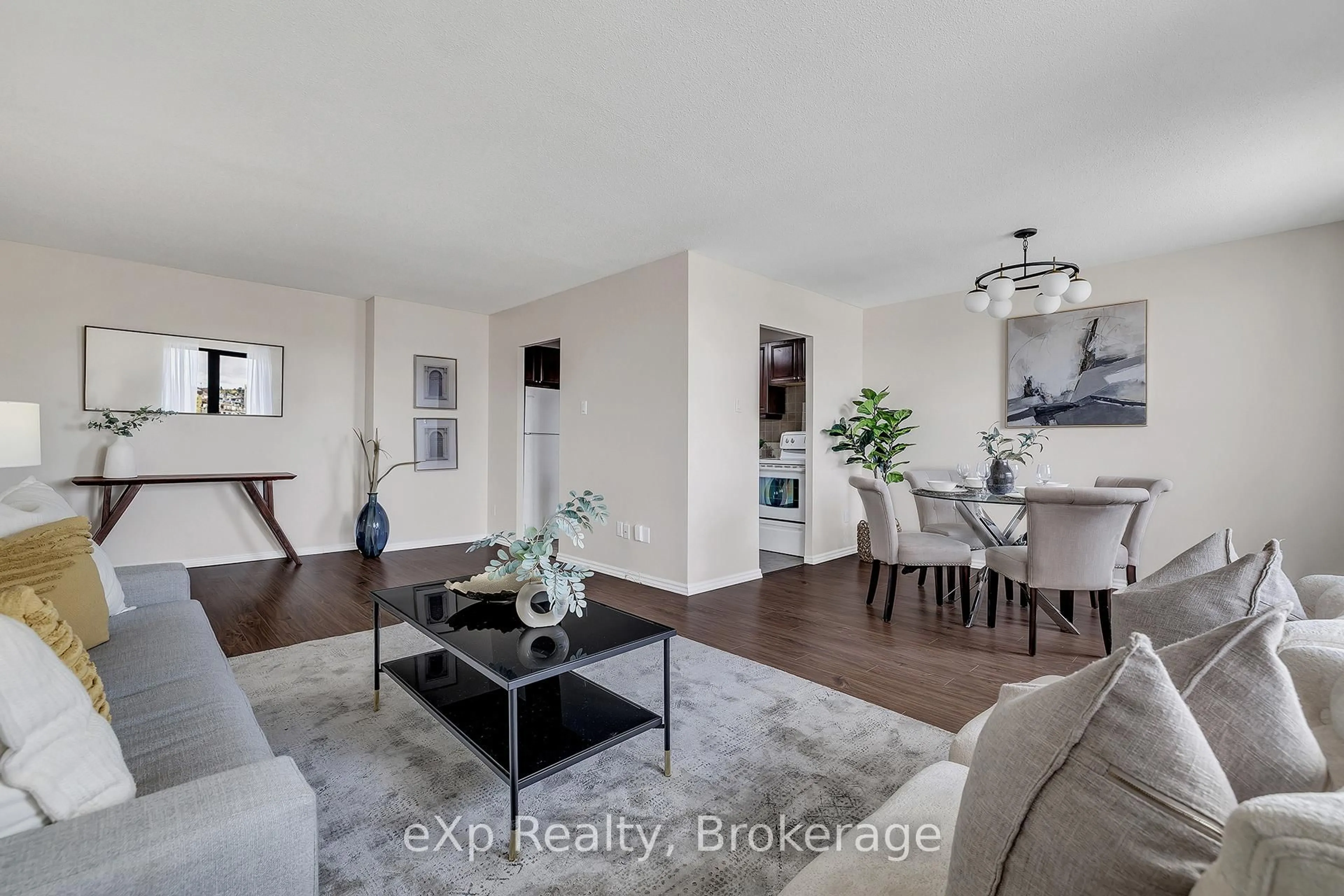 Living room with furniture, unknown for 1100 Courtland Ave #605, Kitchener Ontario N2C 2H9