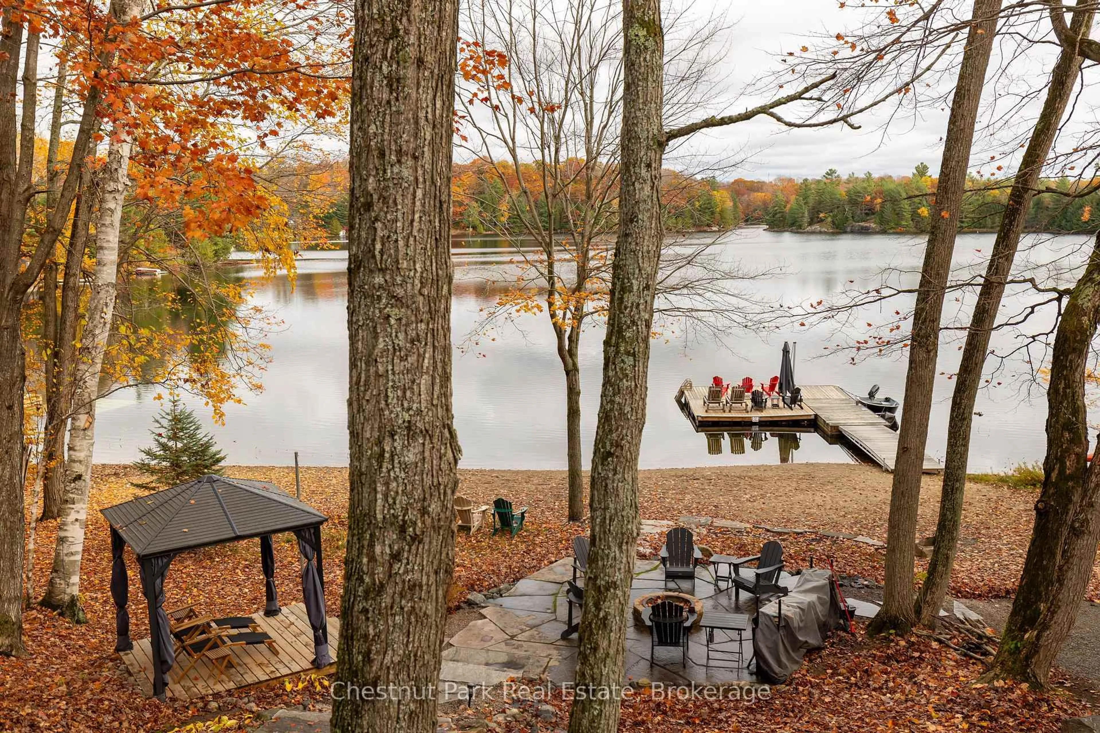 Patio, water/lake/river/ocean view for 305 Salmon Lake Rd, Seguin Ontario P2A 0B2