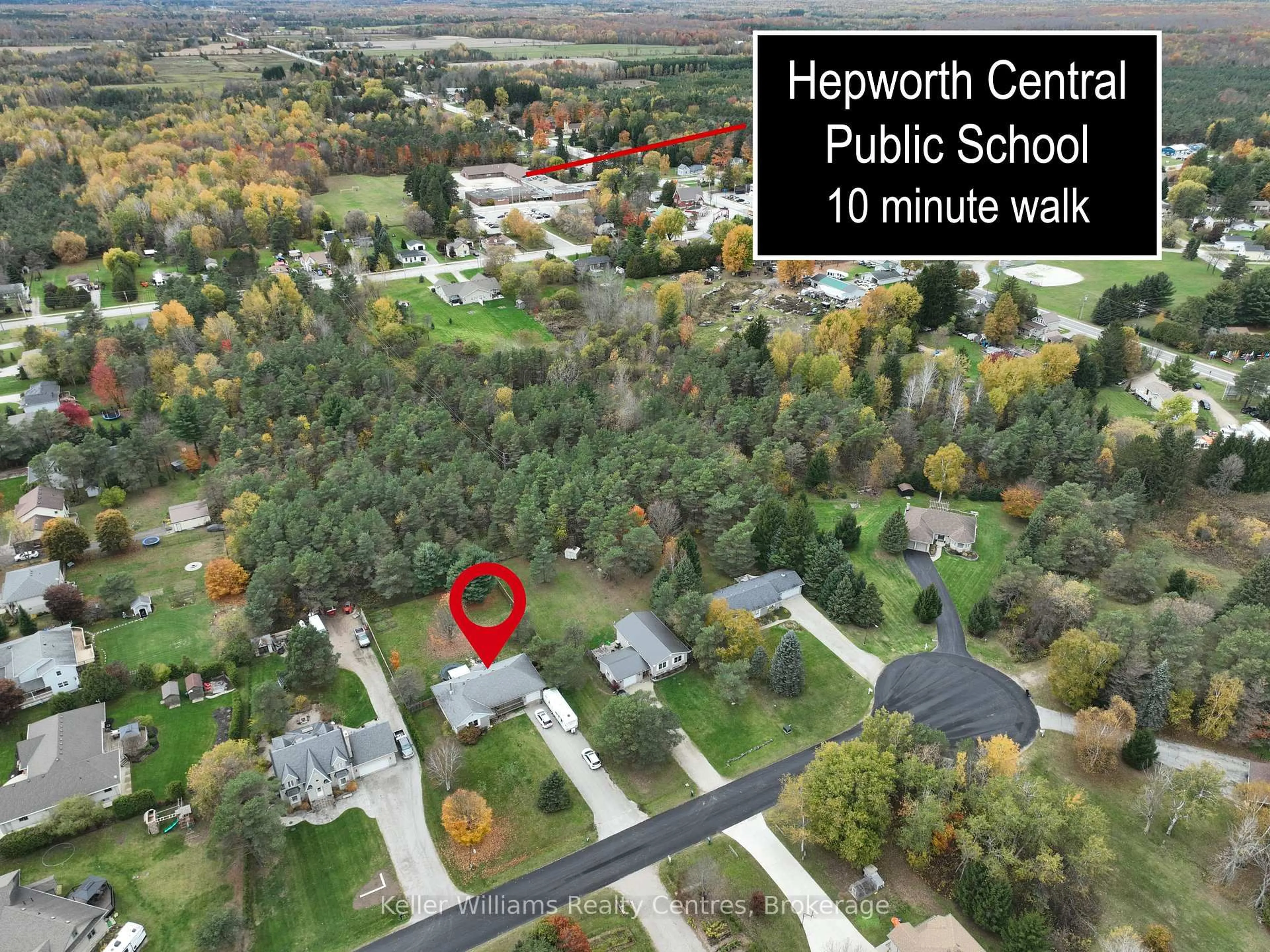 A pic from outside/outdoor area/front of a property/back of a property/a pic from drone, street for 12 Pine Tree Dr, South Bruce Peninsula Ontario N0H 2T0