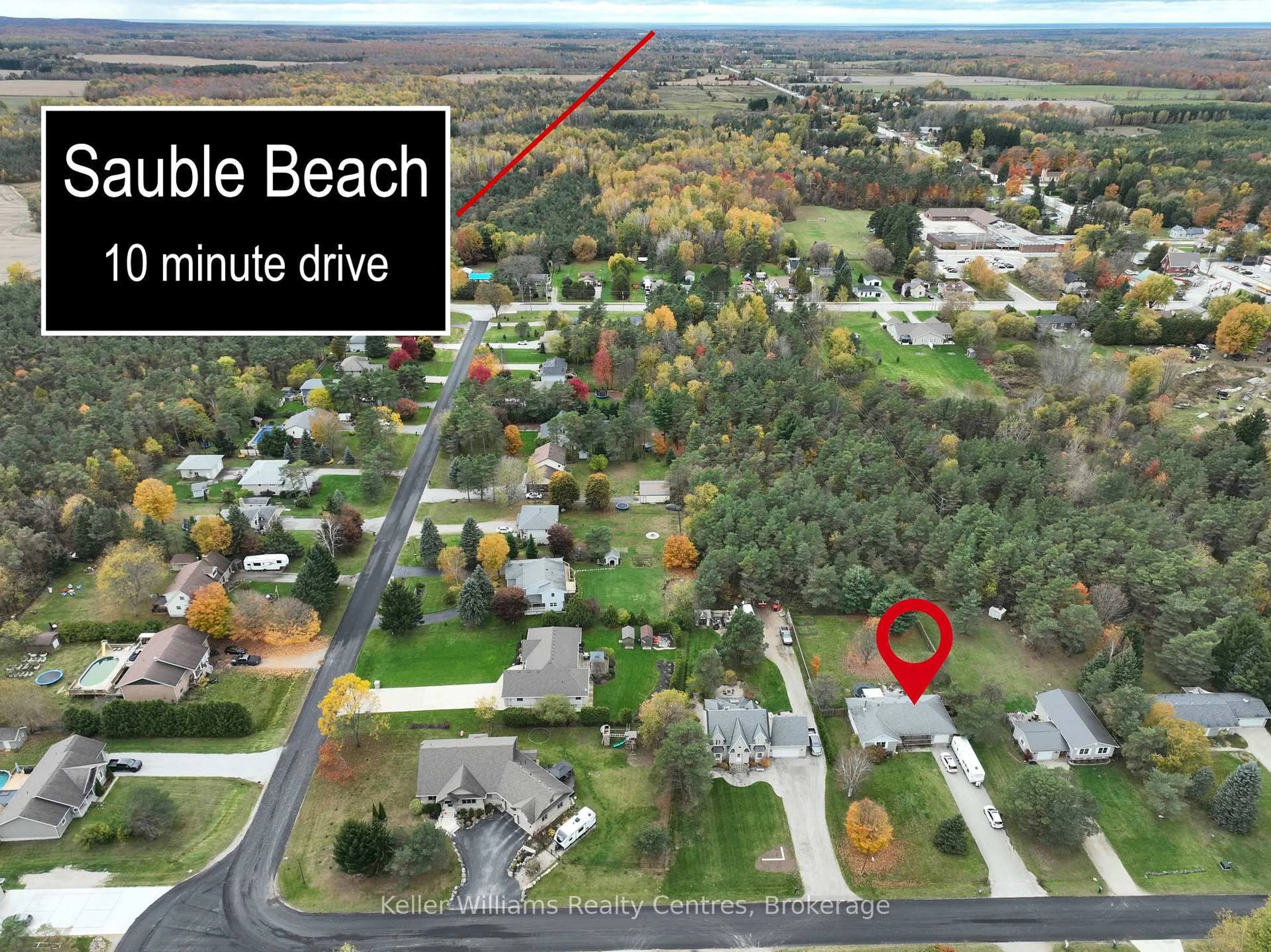 A pic from outside/outdoor area/front of a property/back of a property/a pic from drone, water/lake/river/ocean view for 12 Pine Tree Dr, South Bruce Peninsula Ontario N0H 2T0