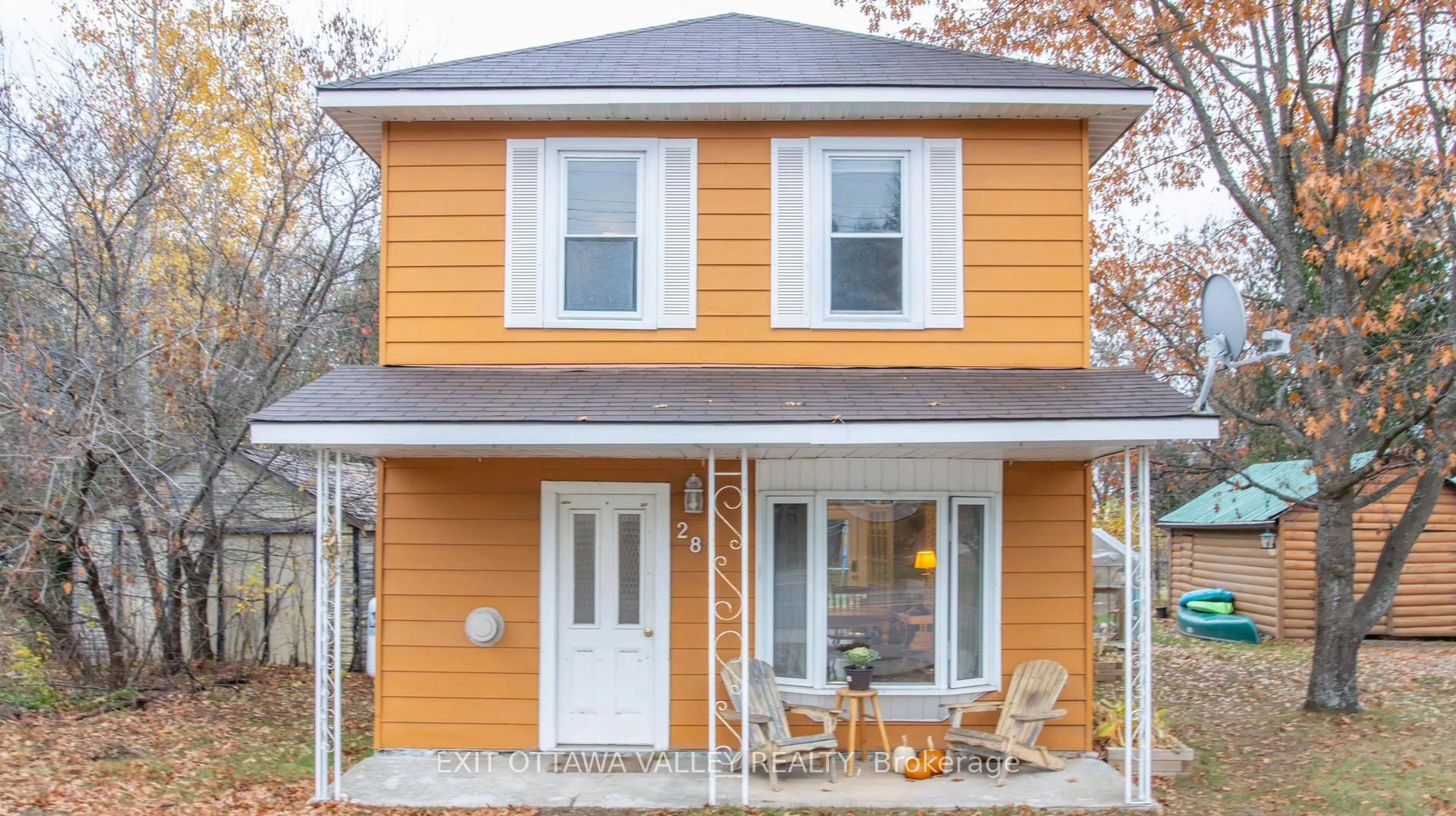 Home with vinyl exterior material, street for 28 Paugh Lake Rd, Barry's Bay Ontario K0J 1B0