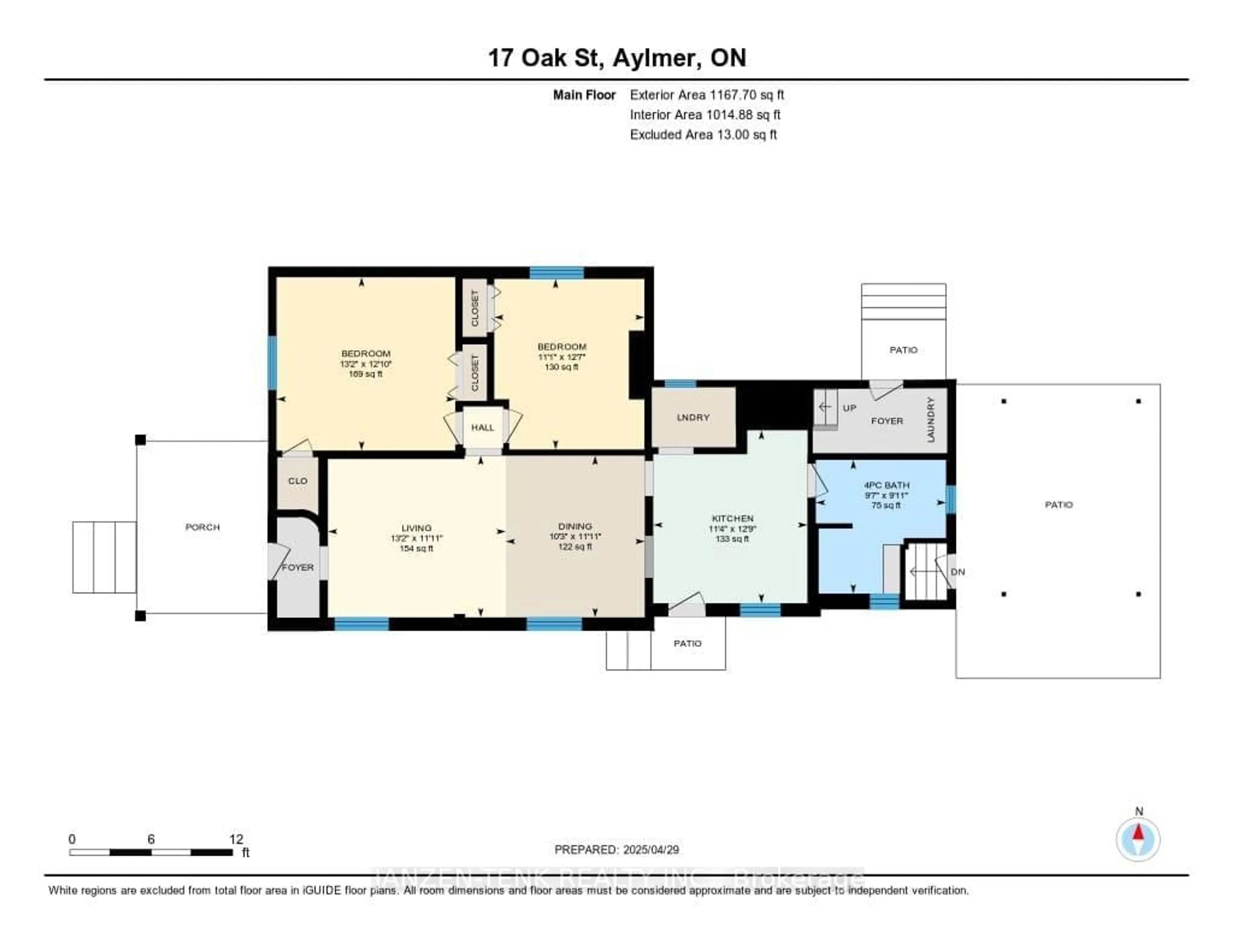 Floor plan for 17 Oak St, Aylmer Ontario N5H 1G3