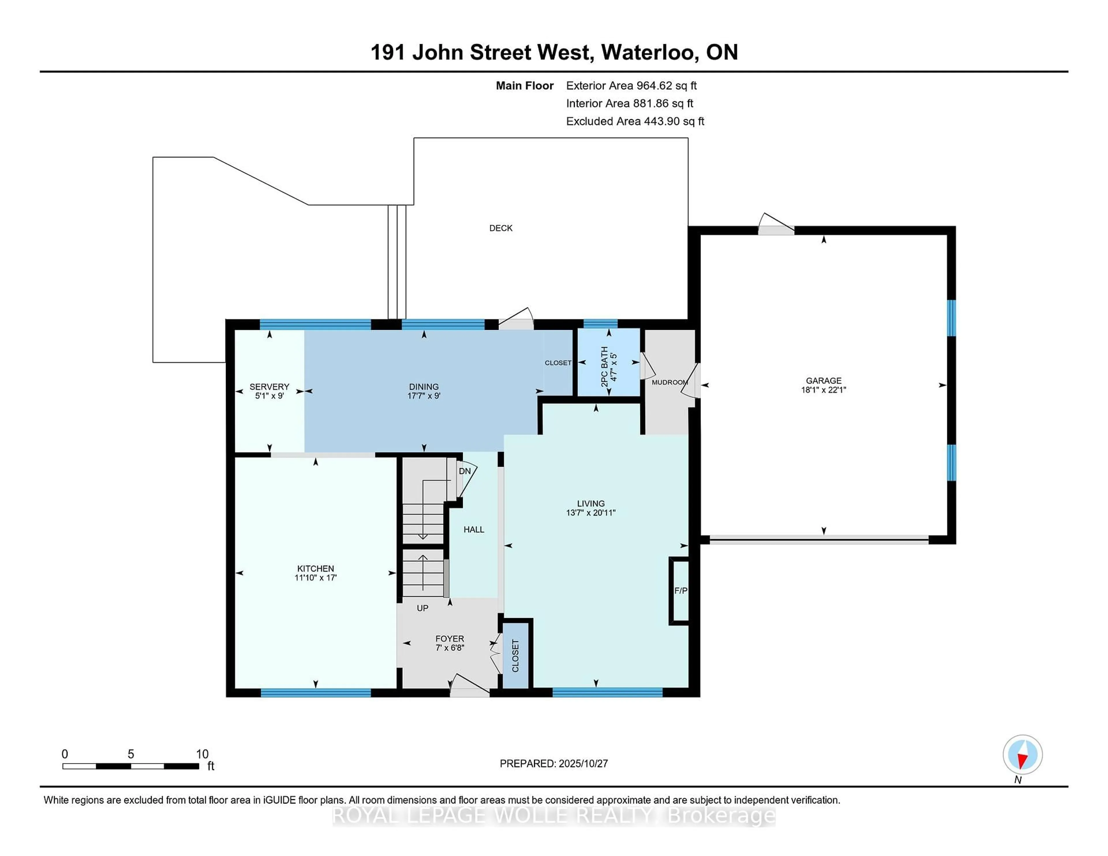 Floor plan for 191 John St, Waterloo Ontario N2L 1C6