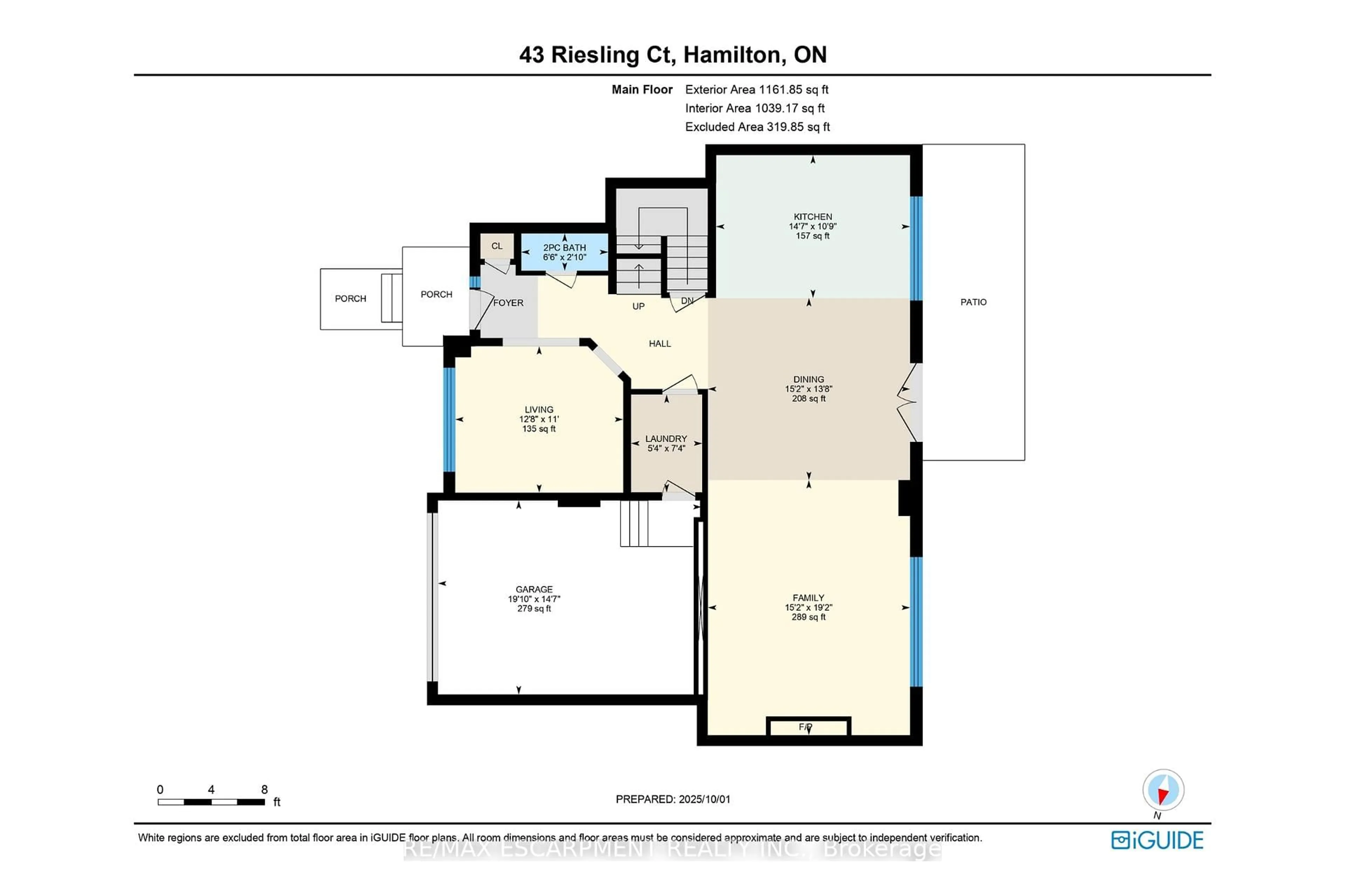 Floor plan for 43 Riesling Crt, Hamilton Ontario L8G 0B4