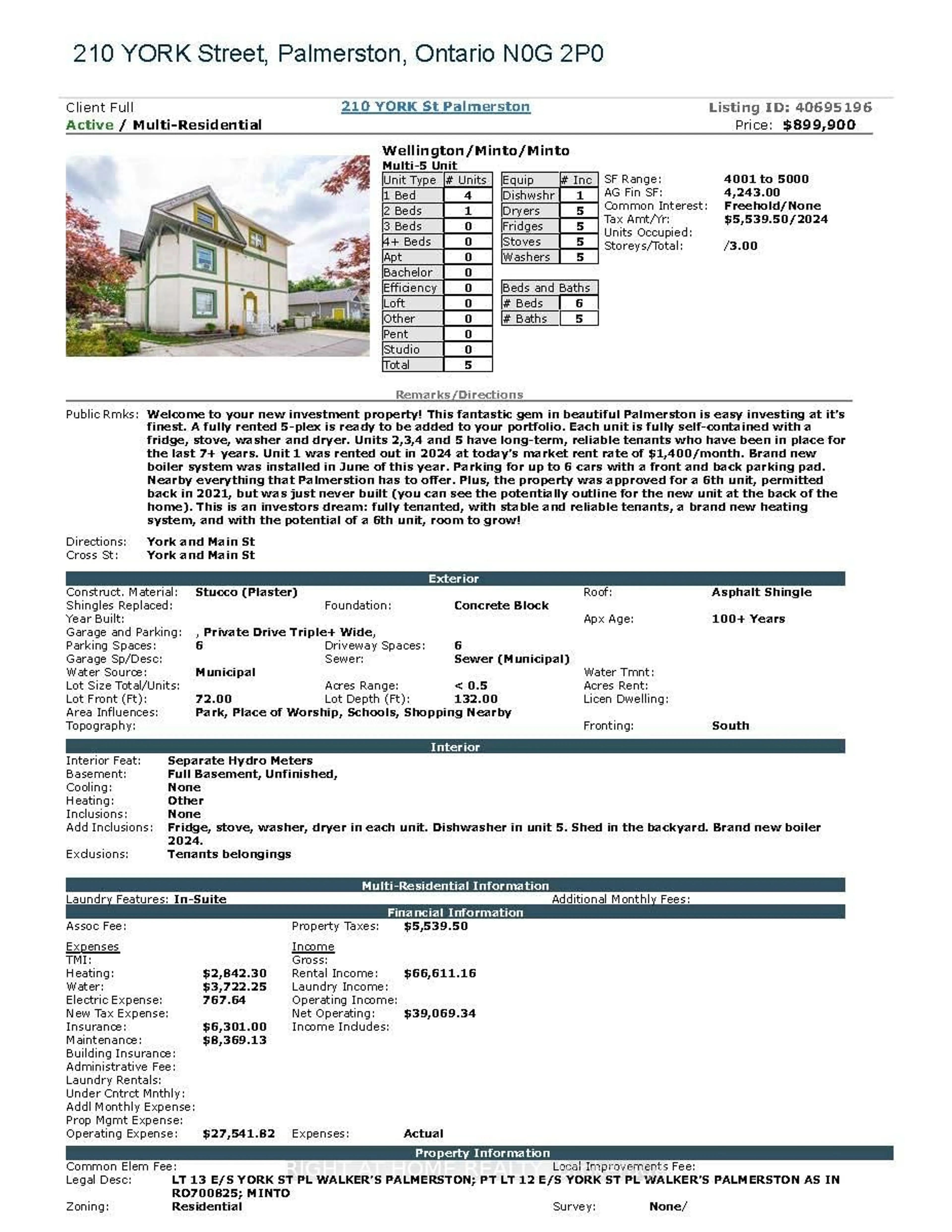 Home with vinyl exterior material, building for 210 York St, Minto Ontario N0G 2P0