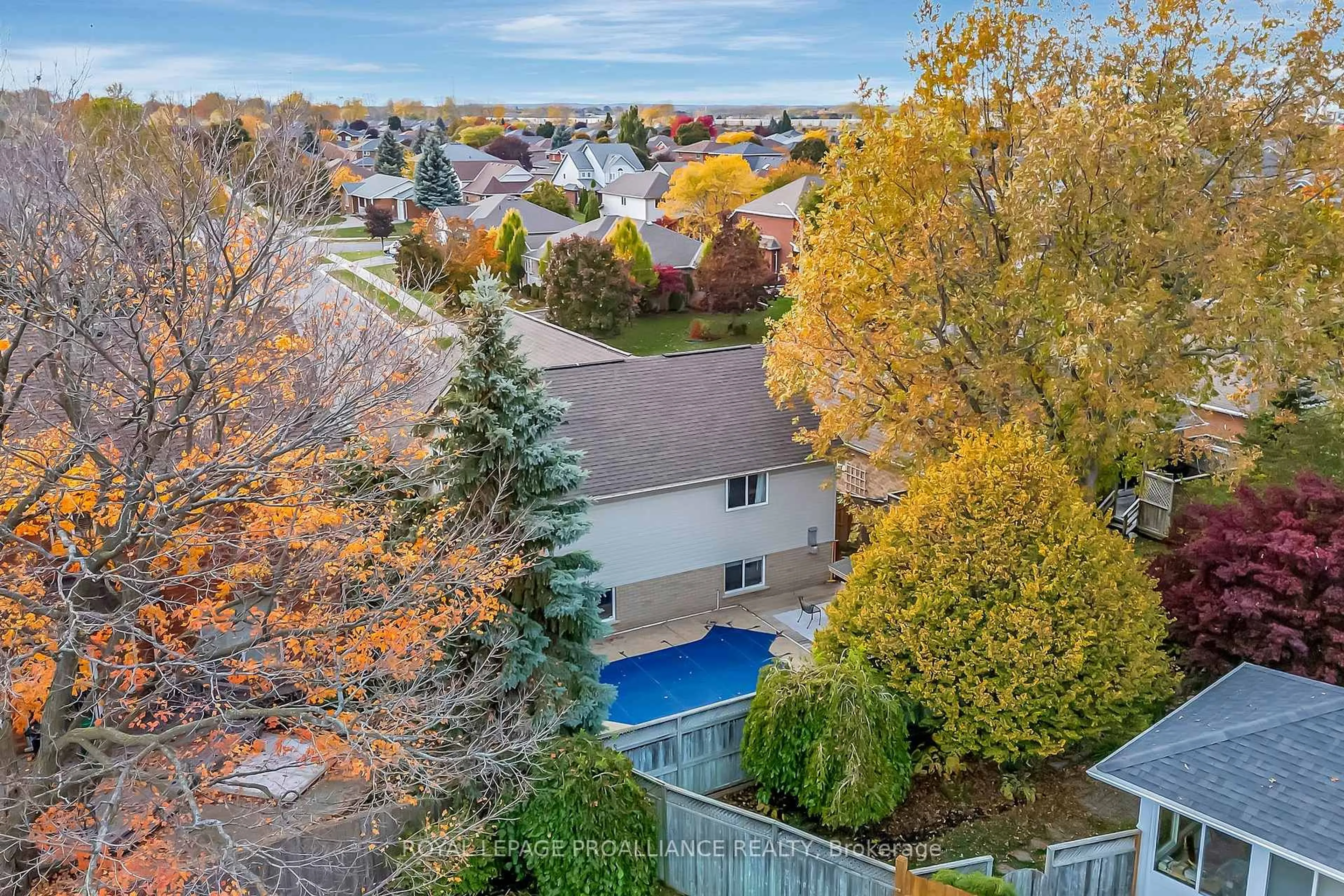 A pic from outside/outdoor area/front of a property/back of a property/a pic from drone, water/lake/river/ocean view for 9 Spruce Gdns, Belleville Ontario K8N 5W3