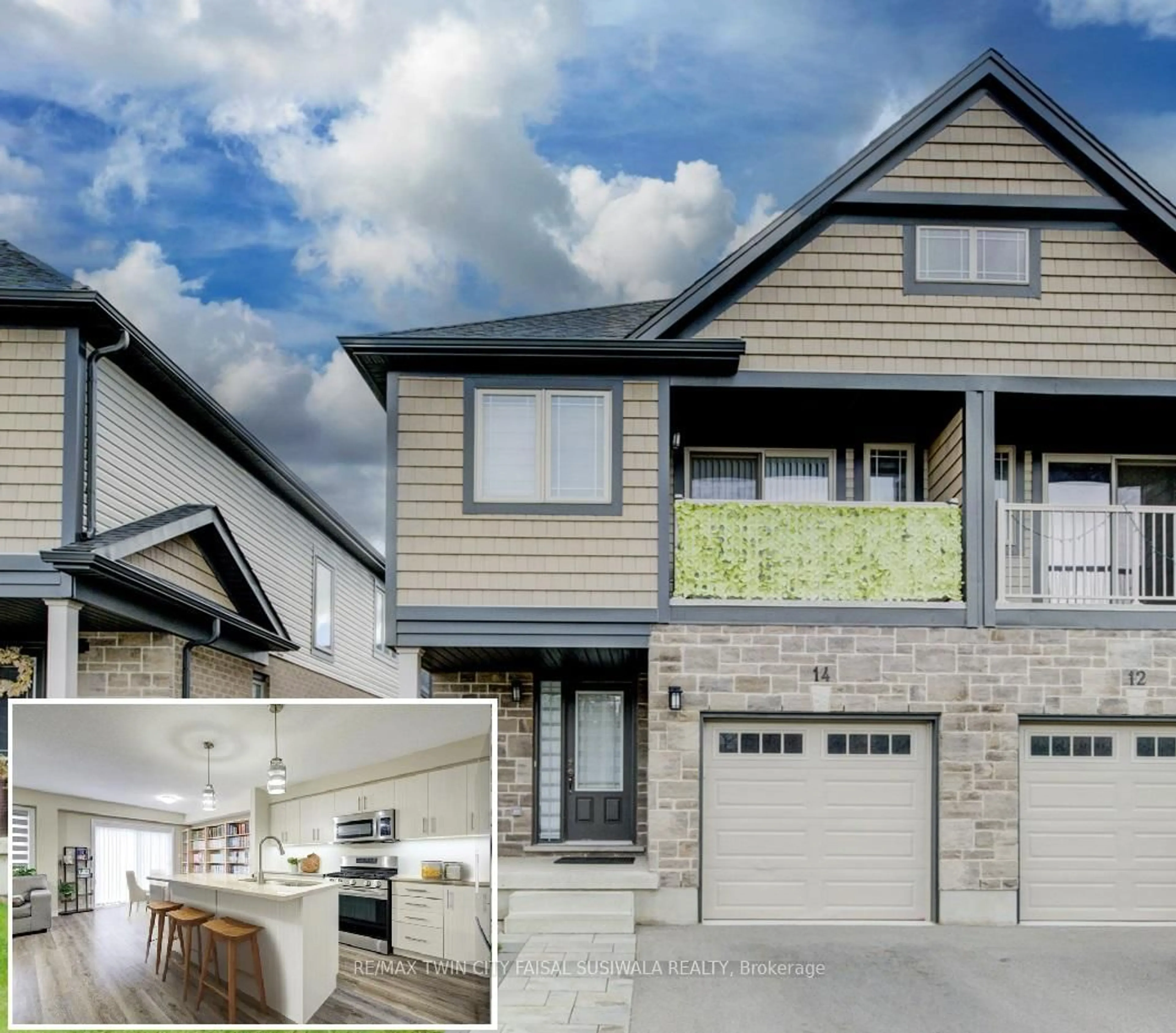 Home with vinyl exterior material, street for 14 Harrison Dr, Cambridge Ontario N1R 0C2