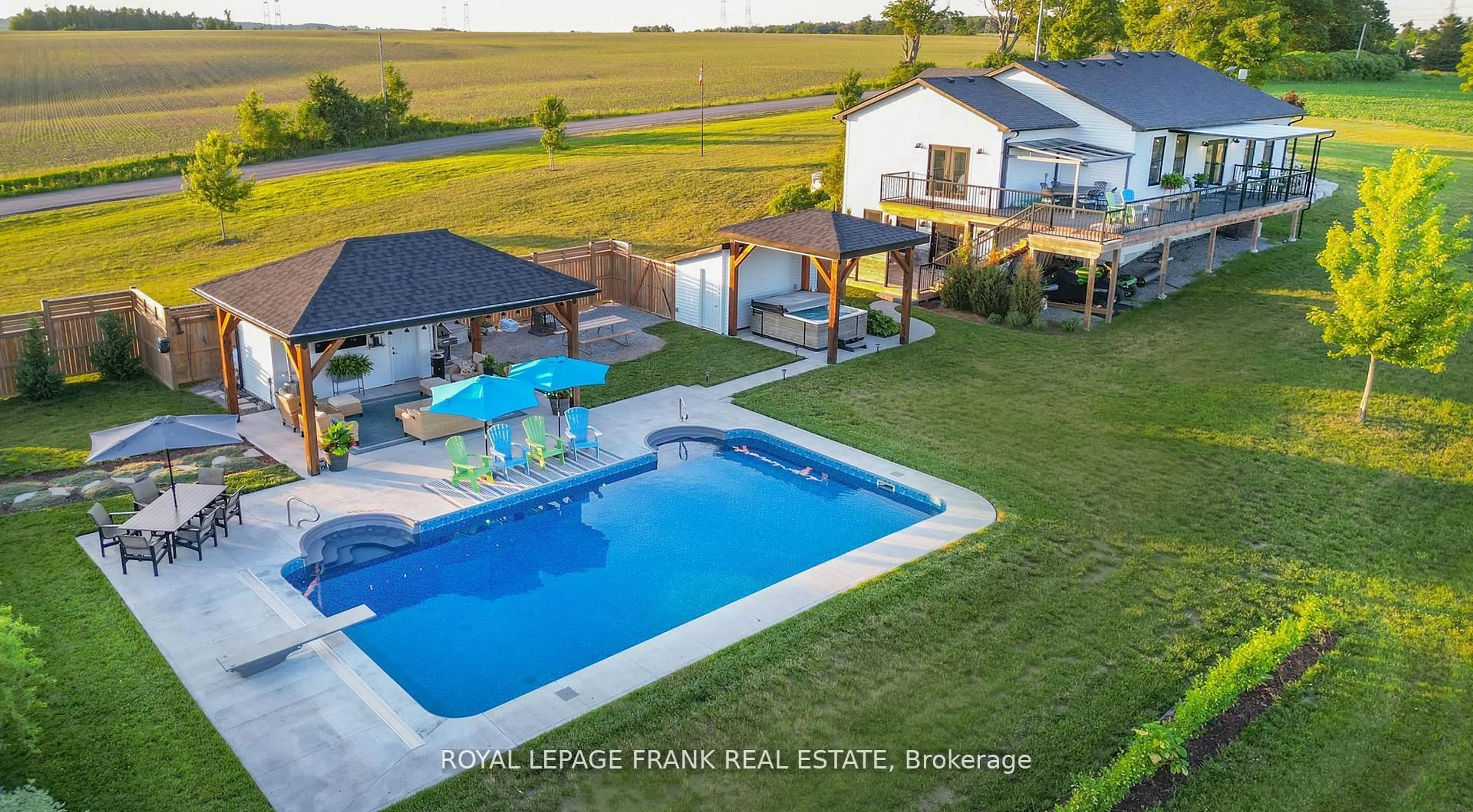 A pic from outside/outdoor area/front of a property/back of a property/a pic from drone, water/lake/river/ocean view for 621 Mount Pleasant Rd, Cramahe Ontario K0K 1M0