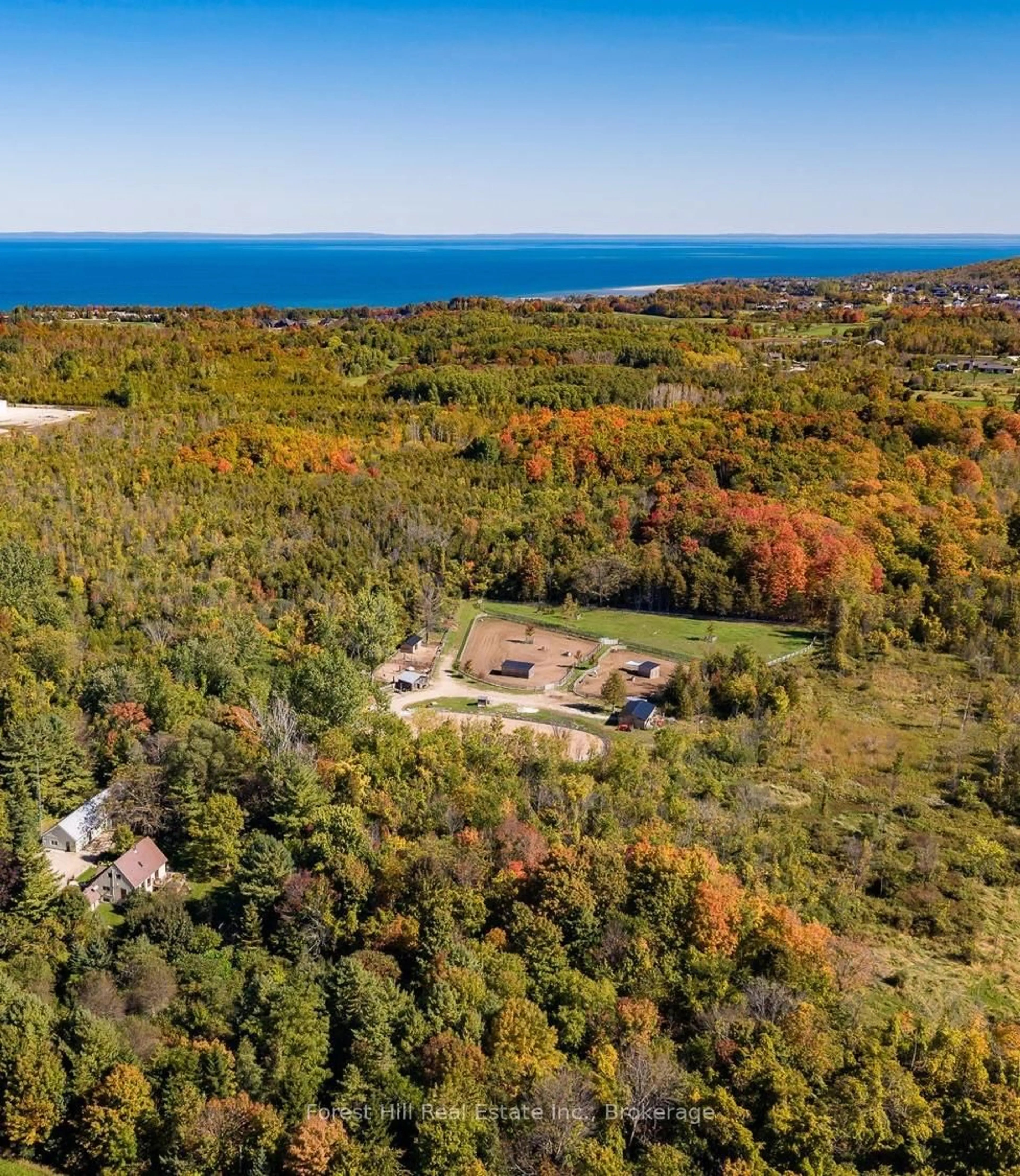 A pic from outside/outdoor area/front of a property/back of a property/a pic from drone, water/lake/river/ocean view for 496629 Grey Road 2, Blue Mountains Ontario N0H 1J0