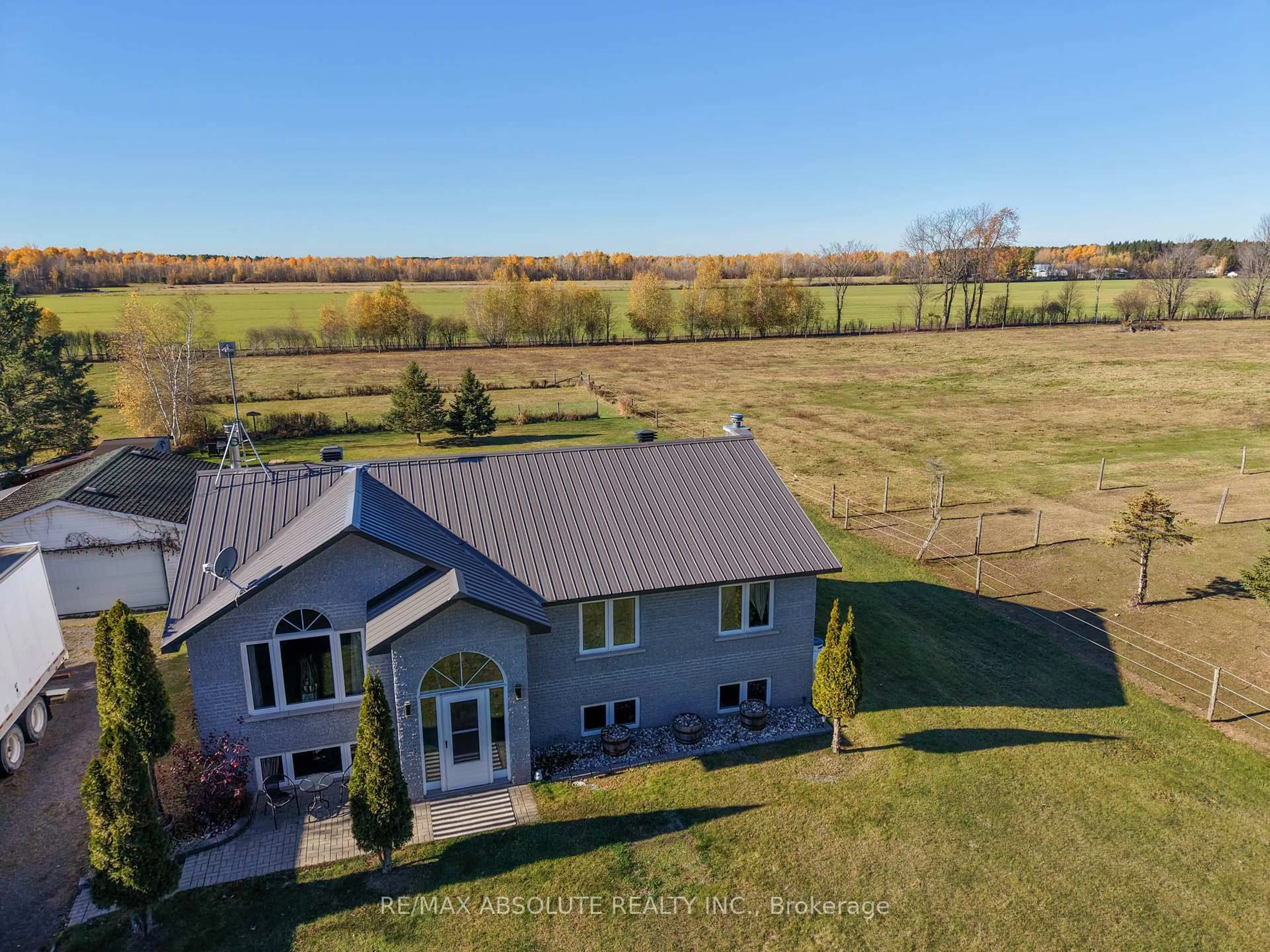 A pic from outside/outdoor area/front of a property/back of a property/a pic from drone, water/lake/river/ocean view for 1637 Gagnon Rd, The Nation Ontario K0A 2M0