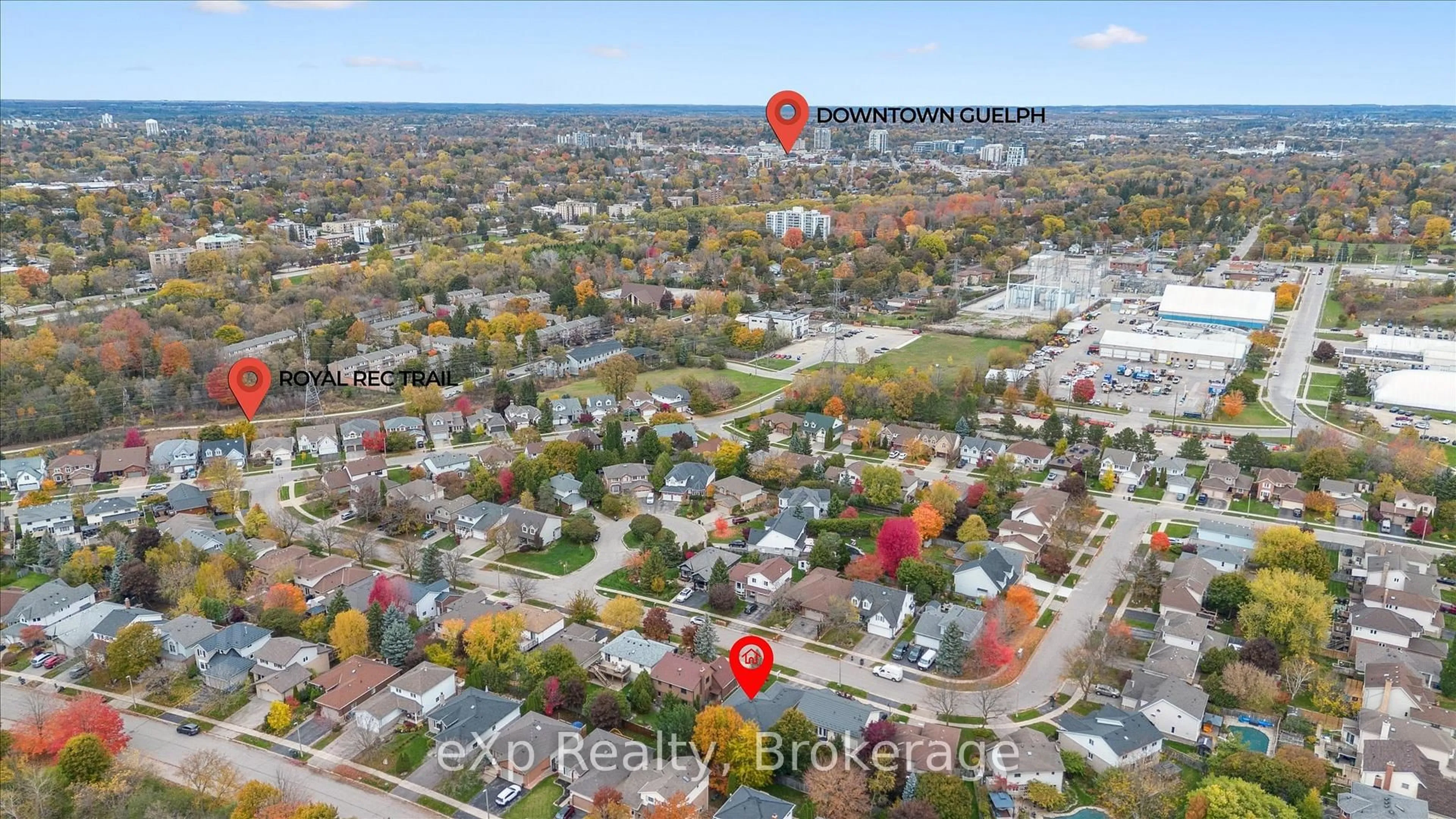 A pic from outside/outdoor area/front of a property/back of a property/a pic from drone, street for 29 Celia Cres, Guelph Ontario N1G 4R4