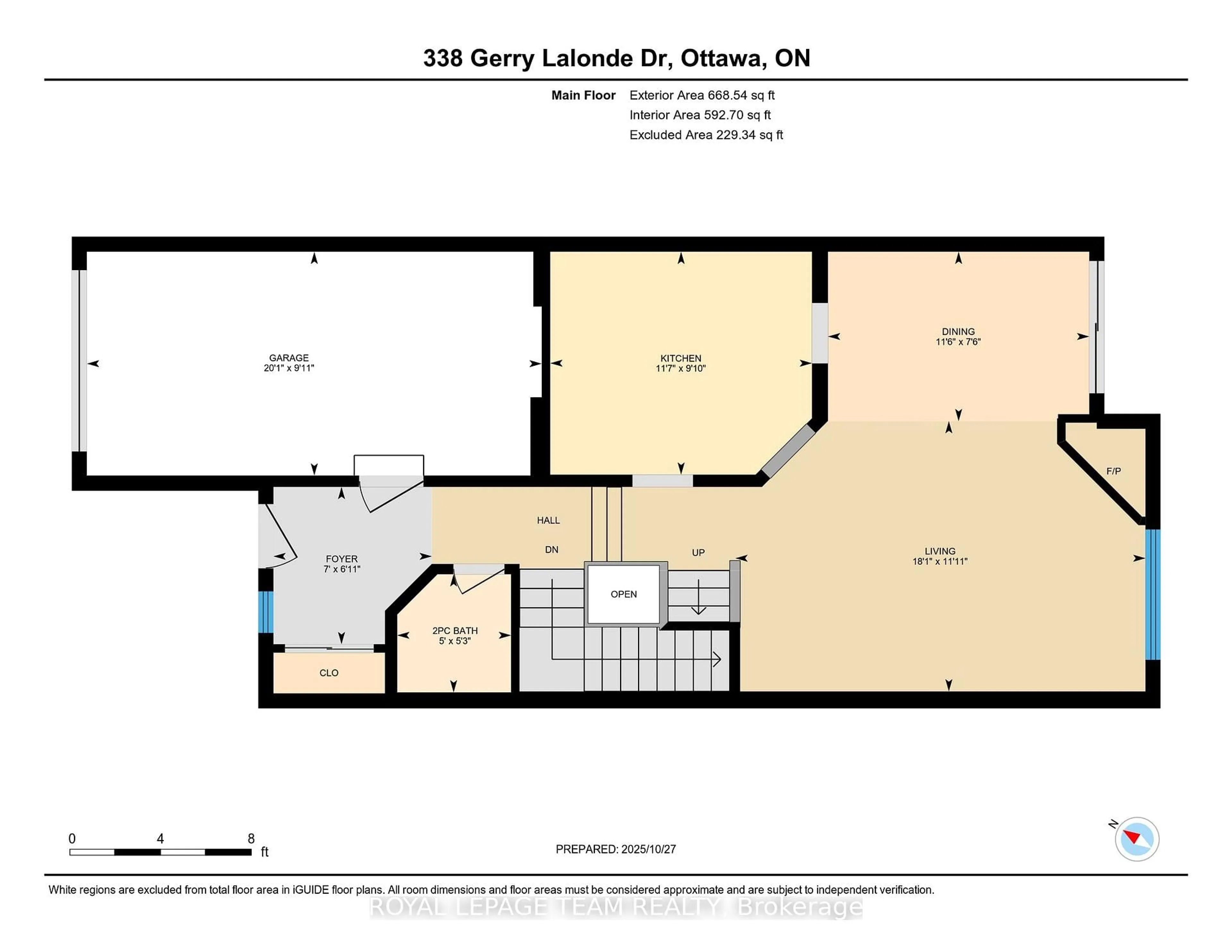 Floor plan for 338 Gerry Lalonde Dr, Ottawa Ontario K4A 0Y3