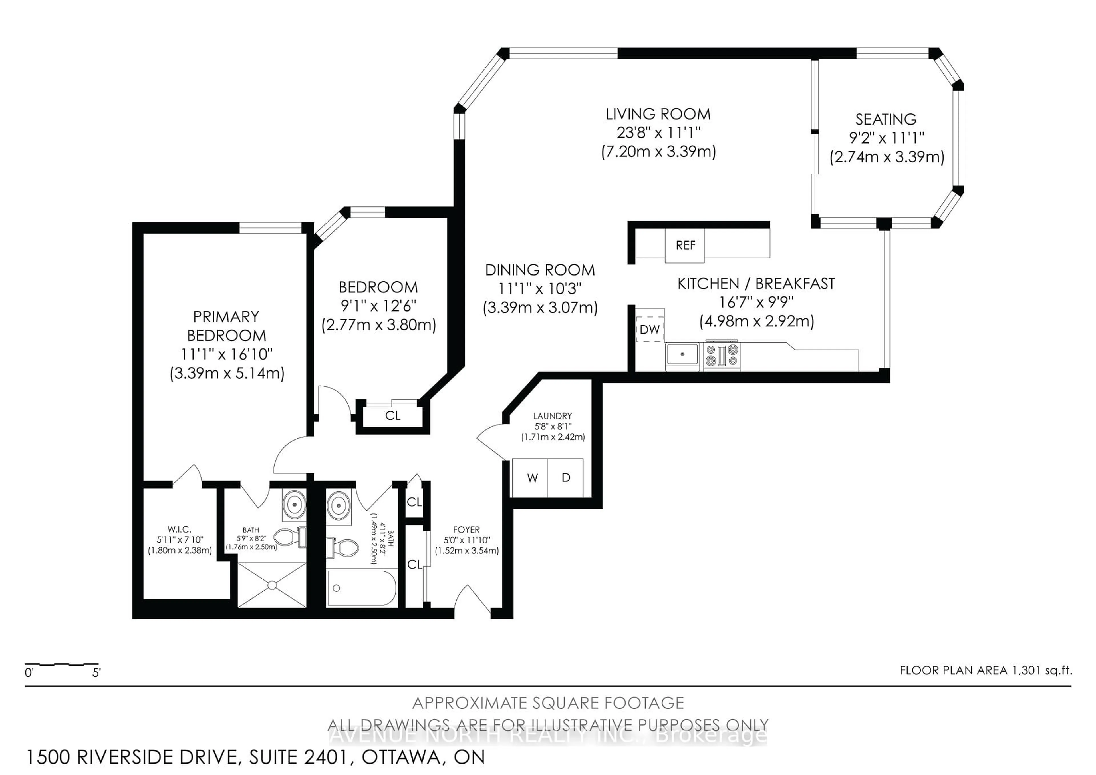 Floor plan for 1500 Riverside Dr #2401, Ottawa Ontario K1G 4J4