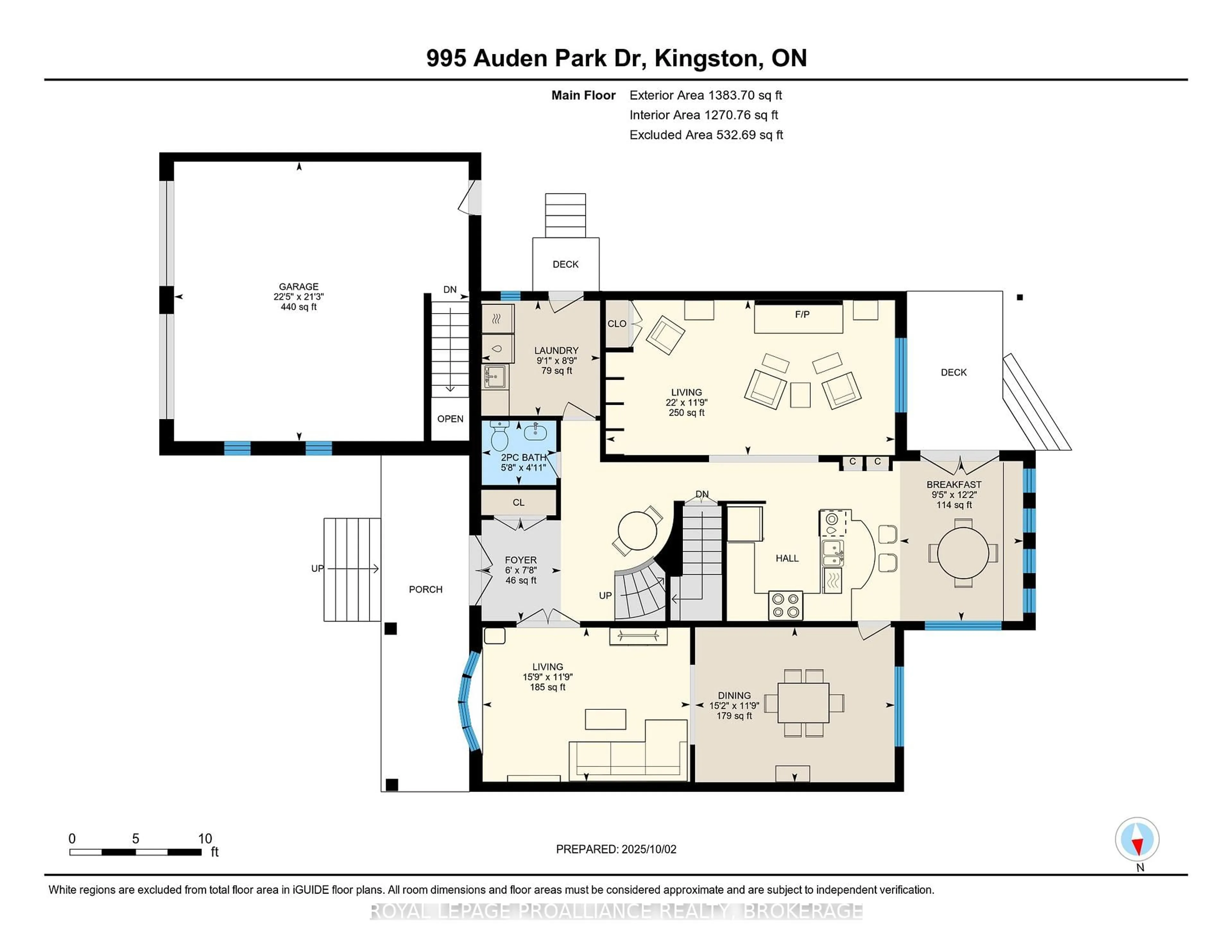 Floor plan for 995 Auden Park Dr, Kingston Ontario K7M 7T0